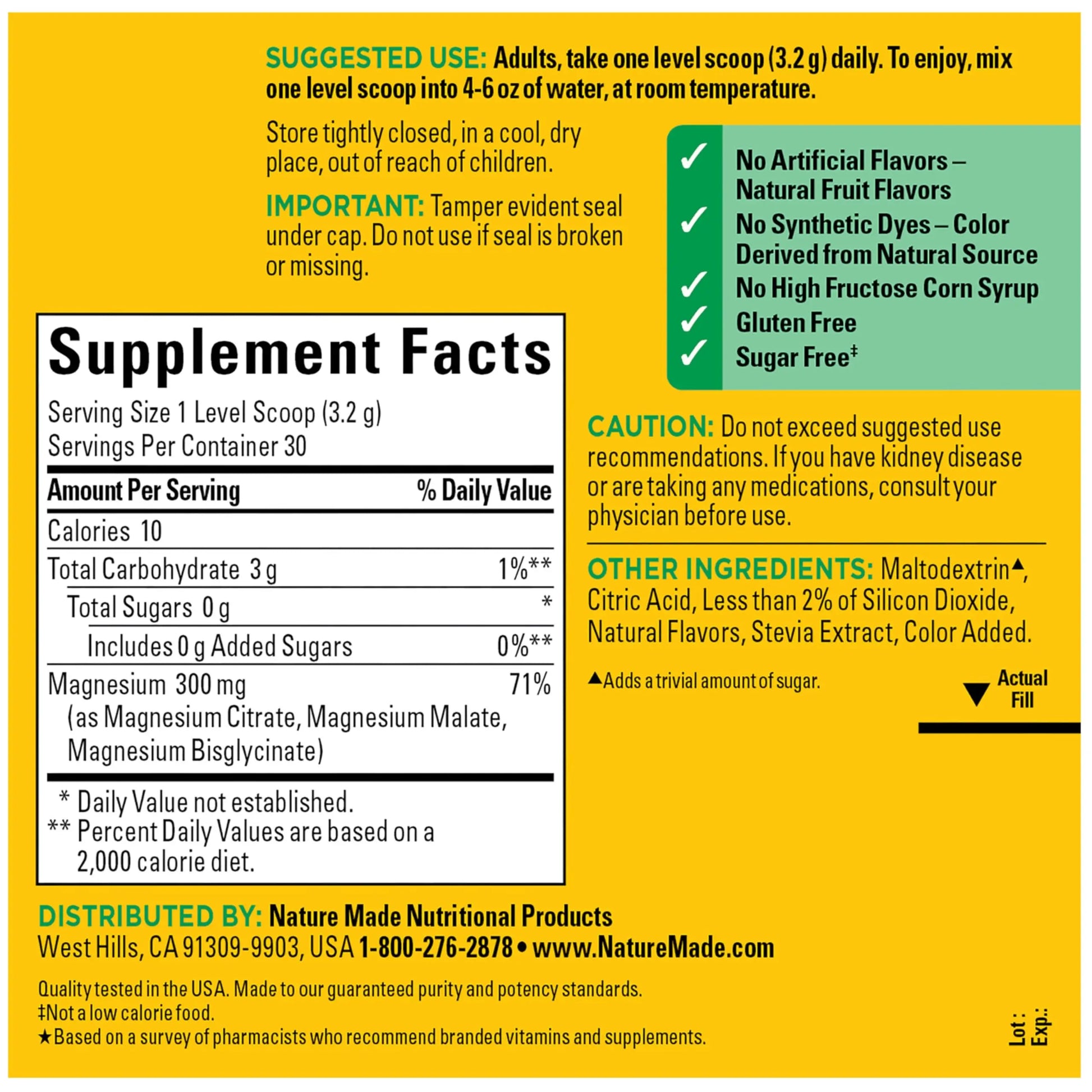 Nature Made High Absorption Magnesium Complex Drink Mix Powder, Magnesium Citrate, Glycinate & Malate 3-in-1 Blend, Pink Lemonade Flavor, 96 g, 30 Day Supply Nature Madenz supplements