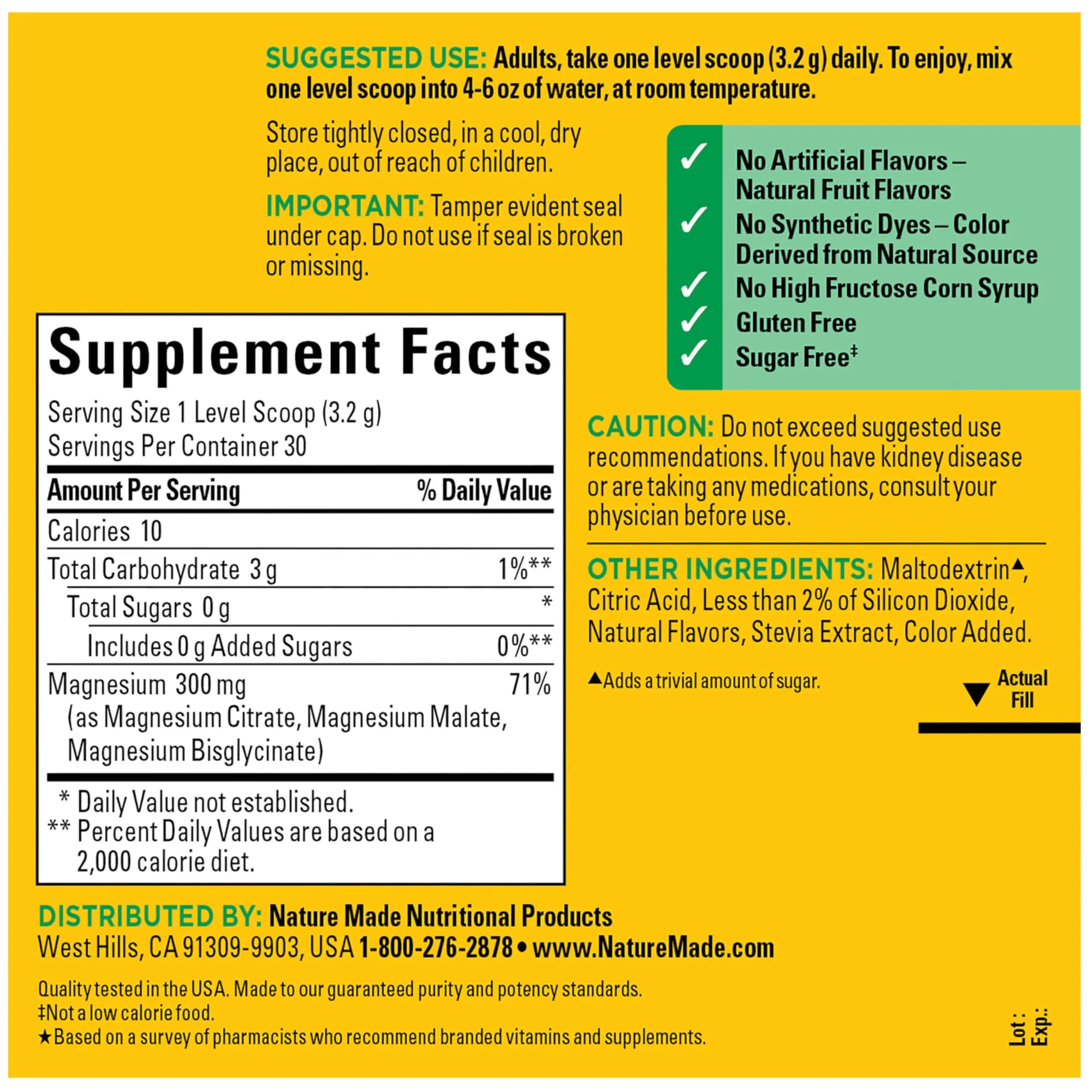 Nature Made High Absorption Magnesium Complex Drink Mix Powder, Magnesium Citrate, Glycinate & Malate 3-in-1 Blend, Pink Lemonade Flavor, 96 g, 30 Day Supply Nature Madenz supplements