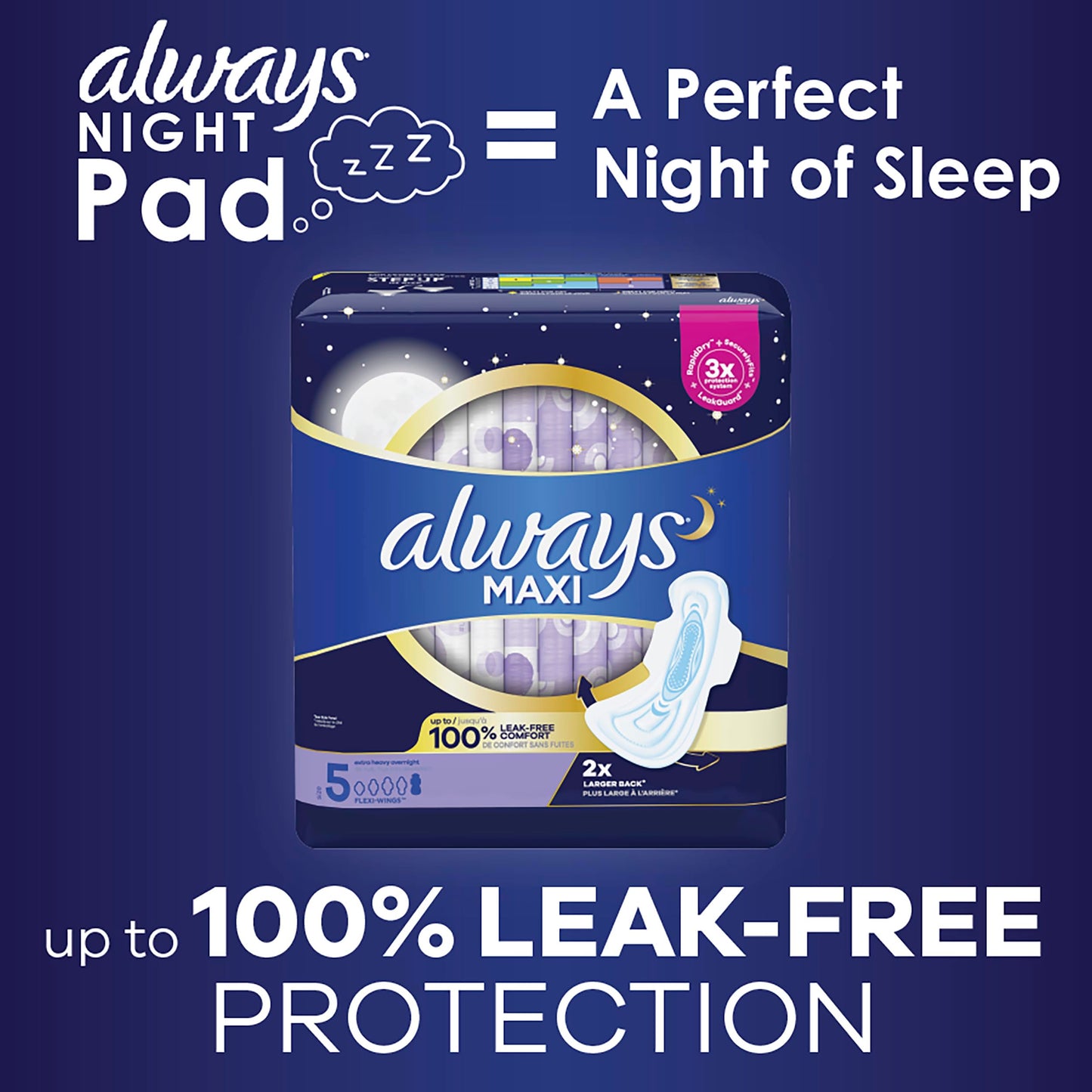 Always Maxi Overnight Pads with Wings, Size 5, Extra Heavy Overnight AlwaysUS supplements