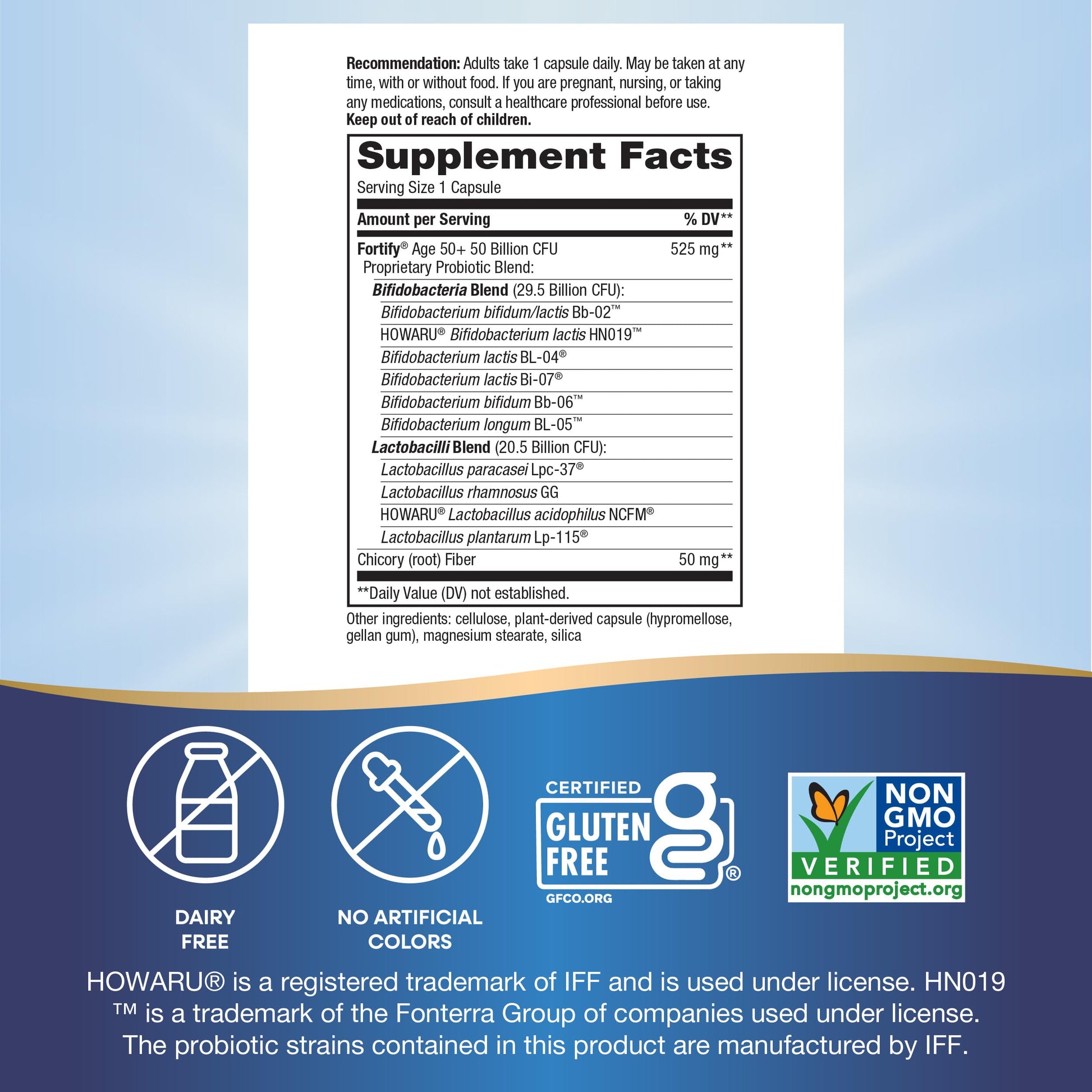Nature's Way Fortify 50+ Daily Probiotic for Men & Women, 30 Billion Live Cultures, Colon, Digestive, and Immune Health Support* Supplement, 30 Capsules Nature's WayAu supplements