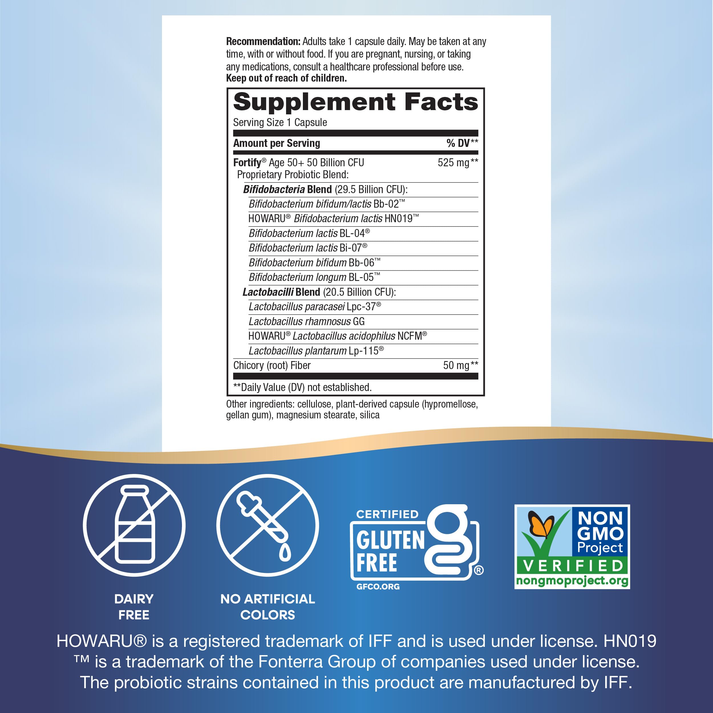 Nature's Way Fortify 50+ Daily Probiotic for Men & Women, 30 Billion Live Cultures, Colon, Digestive, and Immune Health Support* Supplement, 30 Capsules Nature's WayAu supplements