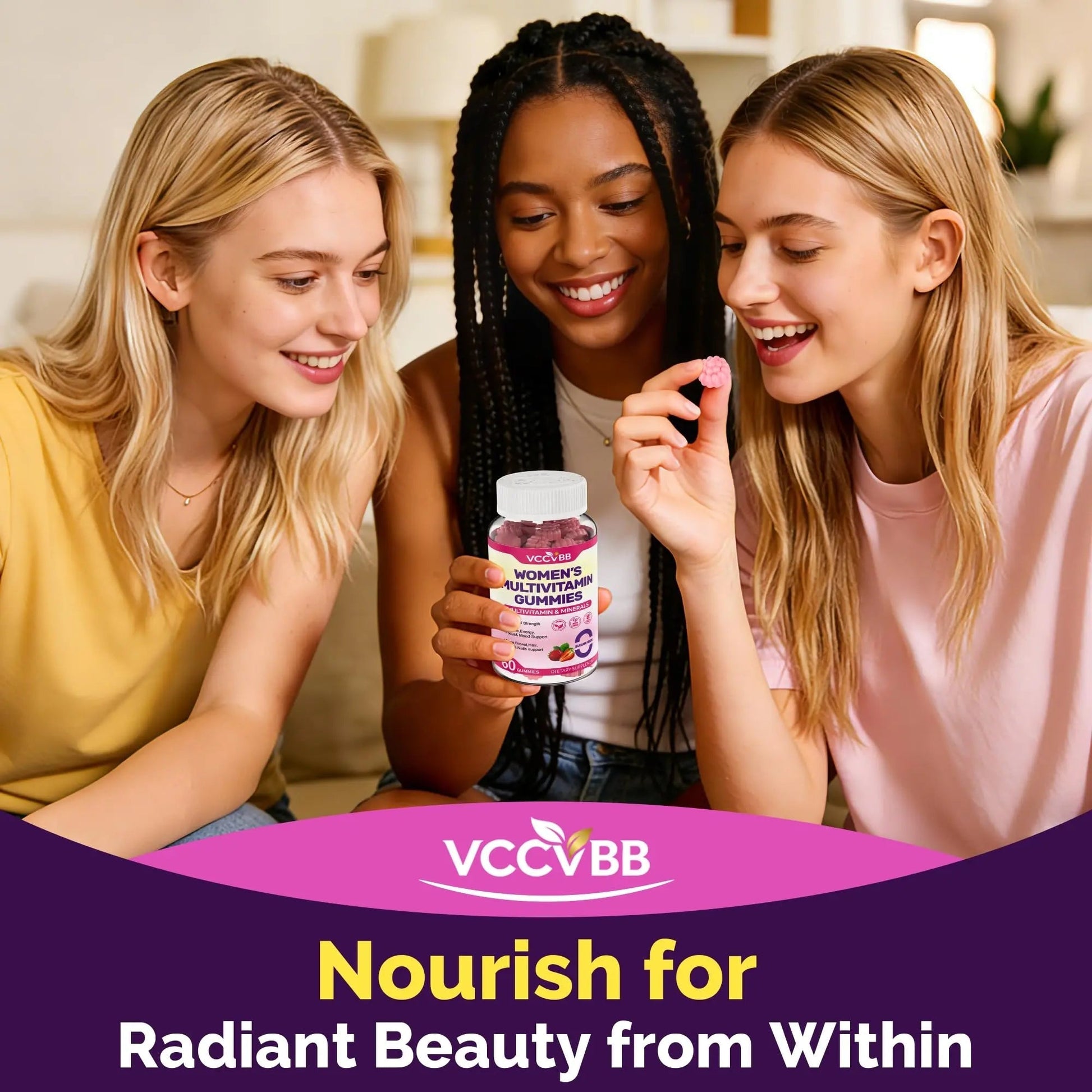 VCCVBB All-in-One Women's Multivitamin Gummies with Complete Vitamin & Mineral Complex, Herbal Blends for Energy, Overall Health VCCVBBAu supplements