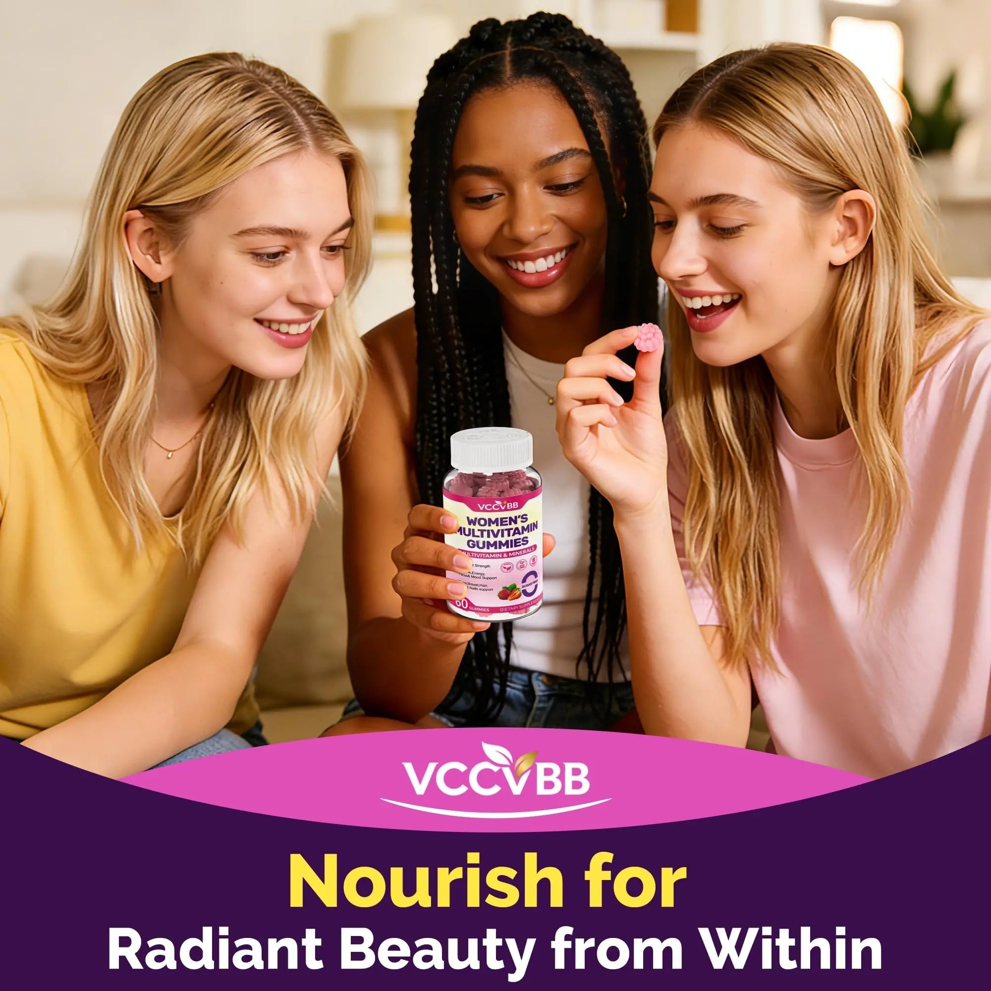 VCCVBB All-in-One Women's Multivitamin Gummies with Complete Vitamin & Mineral Complex, Herbal Blends for Energy, Overall Health VCCVBBAu supplements
