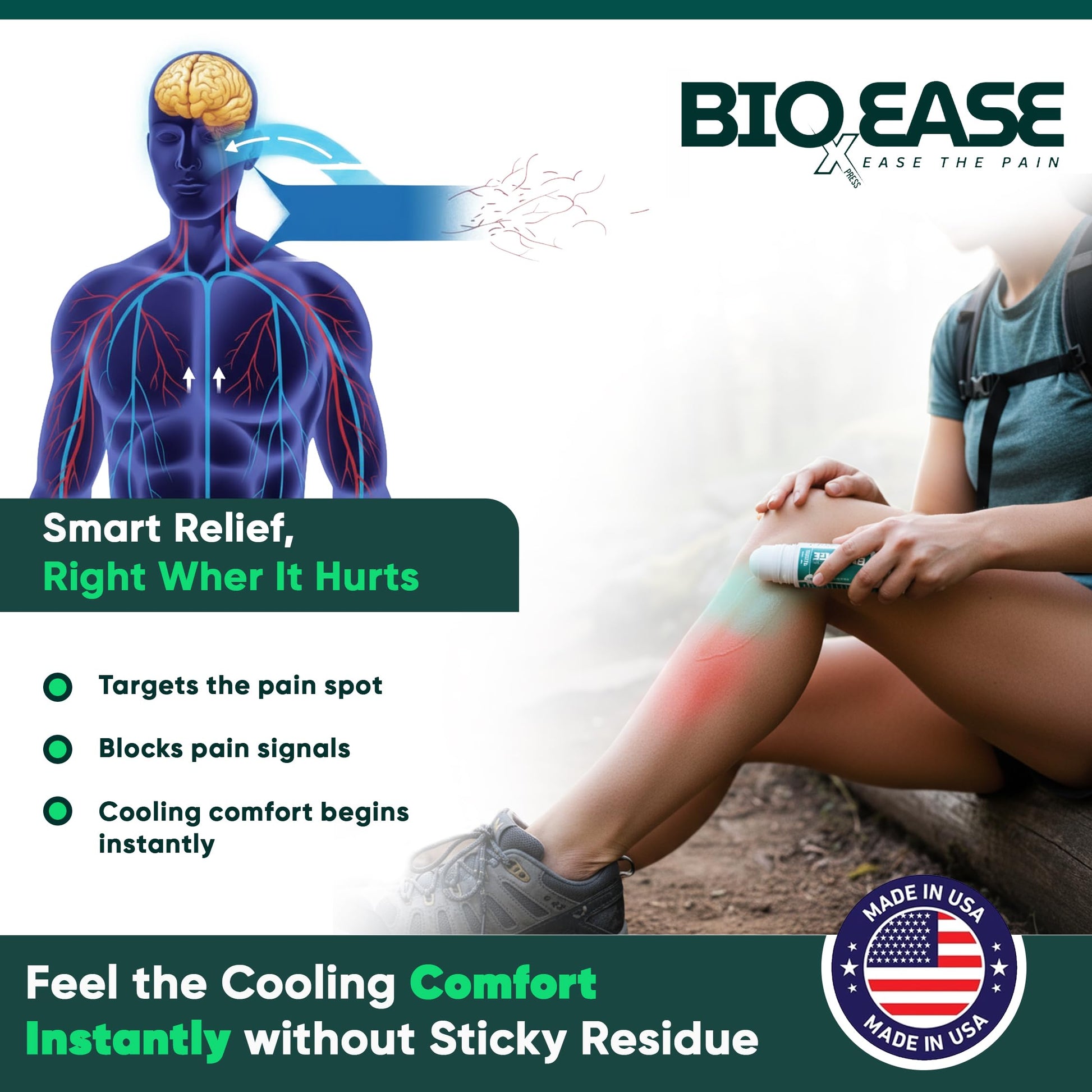 BioXPressEase Fast-Acting Hemp Pain Relief Roll On - Highly Effective, Cool & Topical Pain Relief Extra Strength for Muscle, Joint, & Back – Easy Roll On Maximum Strength - Made in USA BIOXPRESSEASEAu supplements