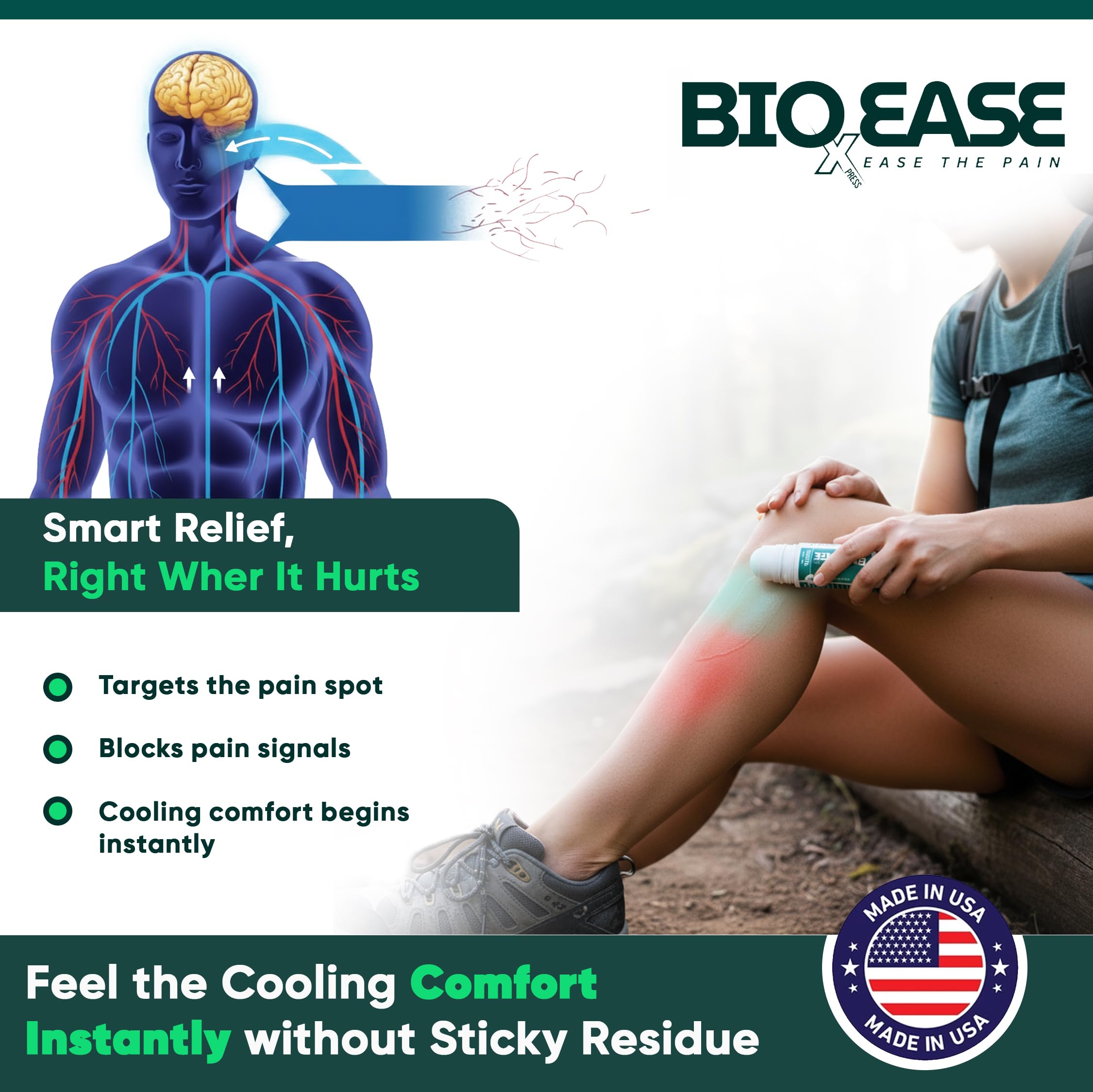 BioXPressEase Fast-Acting Hemp Pain Relief Roll On - Highly Effective, Cool & Topical Pain Relief Extra Strength for Muscle, Joint, & Back – Easy Roll On Maximum Strength - Made in USA BIOXPRESSEASEAu supplements