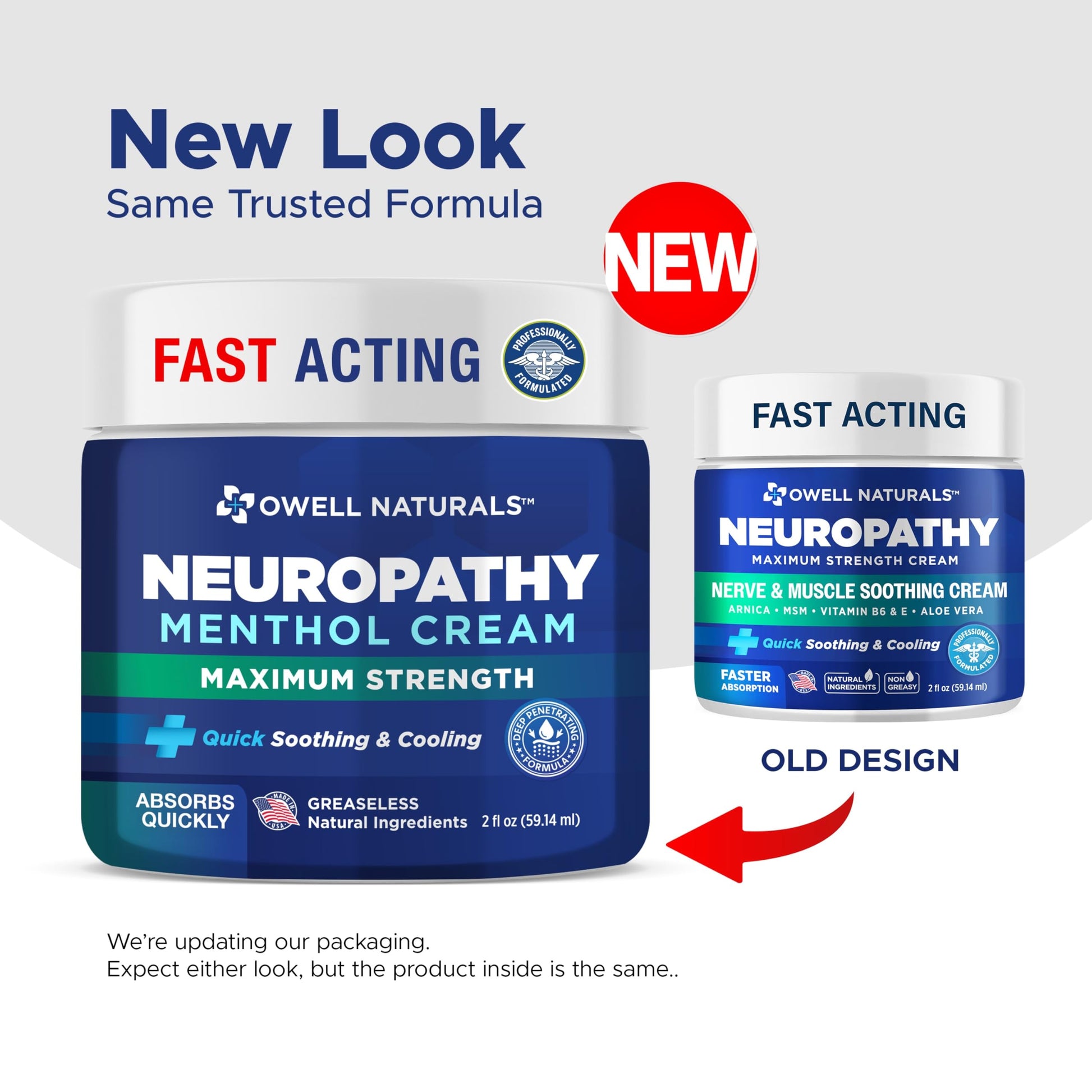 Owell Naturals Neuropathy Cream Extra Strength – Fast Absorbing Cooling for Leg, Feet & Hands – Advanced Soothing Formula with Aloe Vera, Arnica, MSM & Vitamin B6 – Made in USA, 2 fl oz Owell NaturalsAu supplements