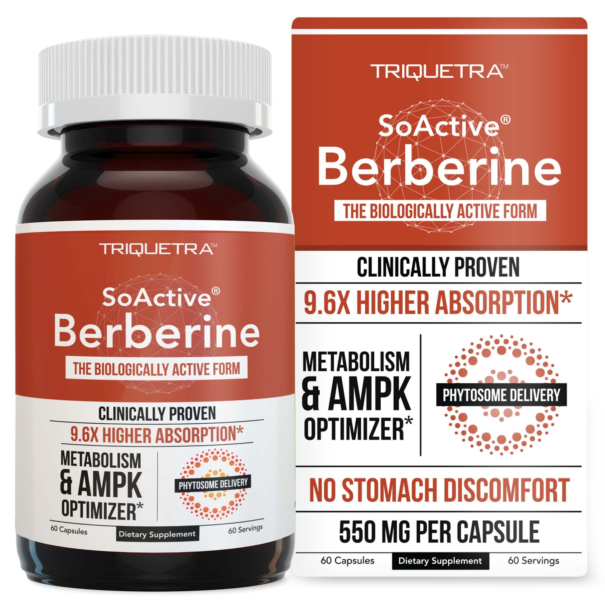 SoActive Berberine 550mg: 9.6X Higher Absorption, Clinically Proven Most Effective Triquetra HealthUS supplements