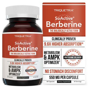 SoActive Berberine 550mg: 9.6X Higher Absorption, Clinically Proven Most Effective Triquetra HealthUS supplements