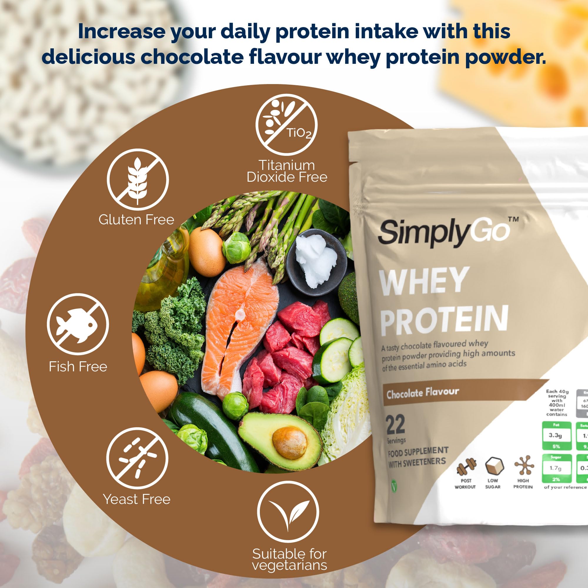SimplyGo Whey Protein 900g Chocolate Flavour Simply SupplementsAu supplements