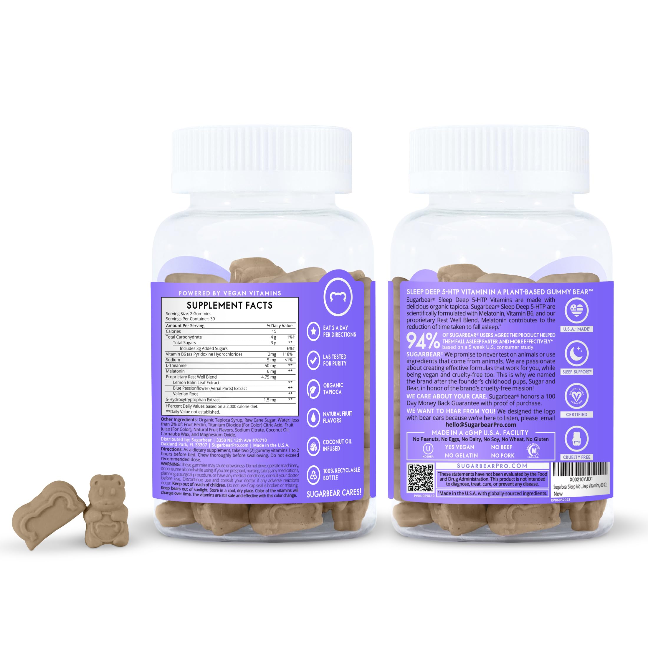 Sugarbear Sleep Aid Gummies for Adults with Melatonin 6mg, Magnesium SugarBearHairUS supplements
