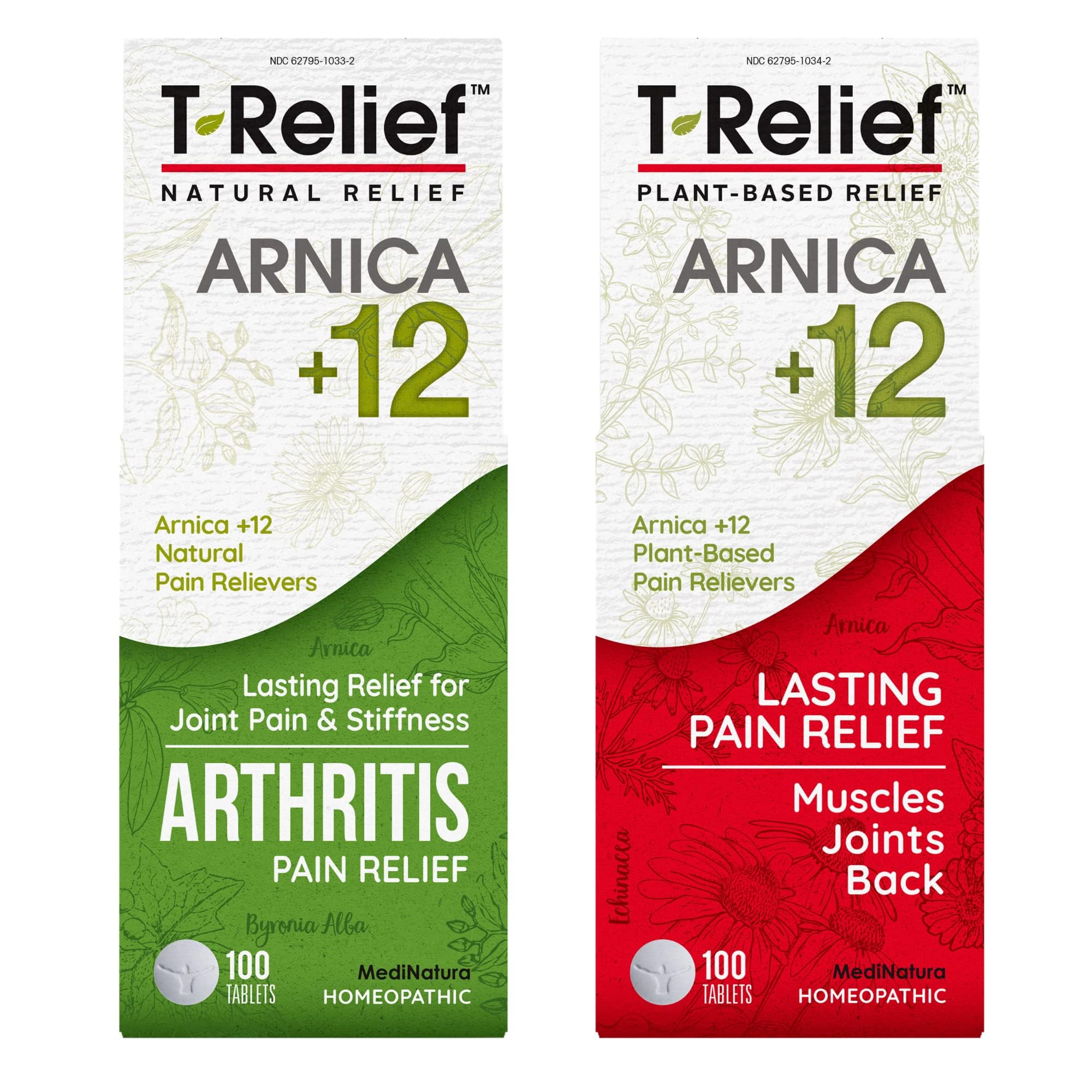MediNatura Whole Body + Joints Bundle T-Relief Arnica +12 Natural Arthritis Pain Tablets 100ct + T-Relief Arnica +12 Natural Pain Relieving Tablets 100ct MediNaturaAu supplements
