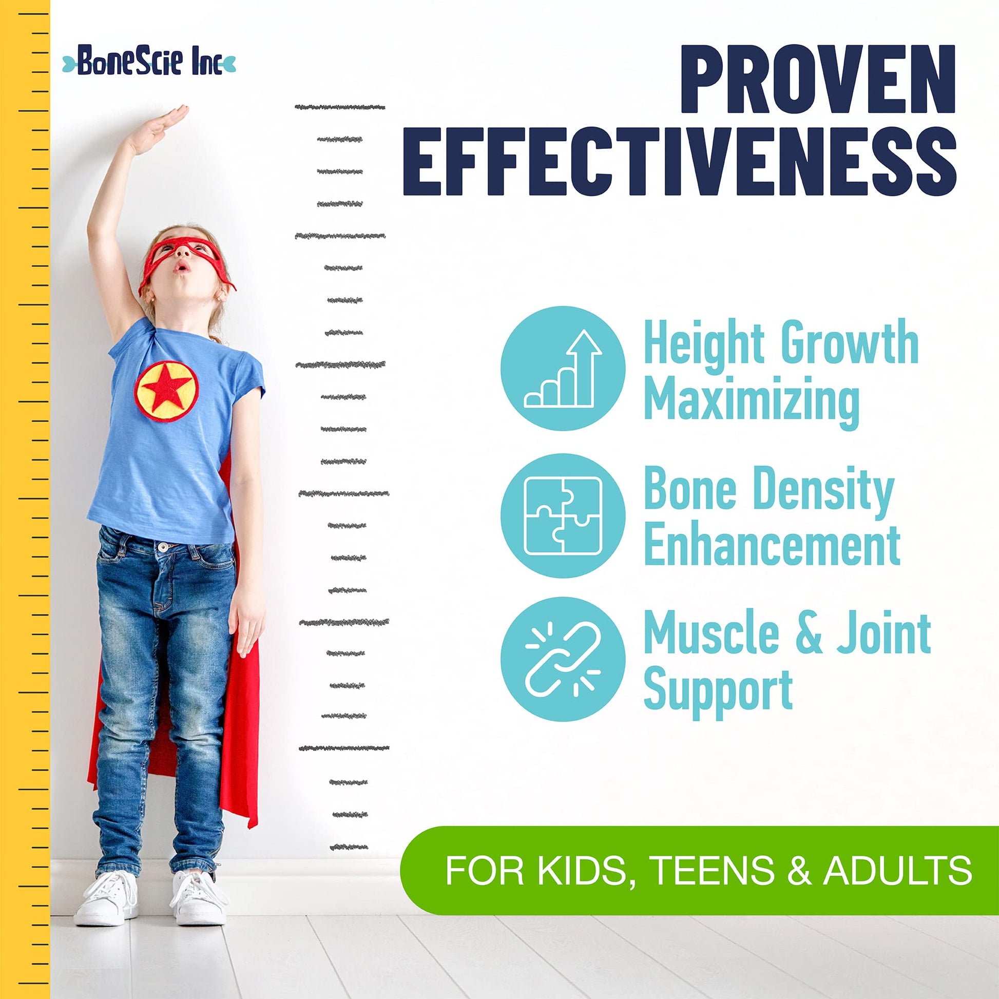Height Growth Maximizer - Made in USA - Natural Height Increase Booster & Bone Growth Pills - Grow Taller Supplement for Adults, Teens & Kids - Vitamins for Boys & Girls to Get Taller - 120 capsules BONESCIE INCAu supplements