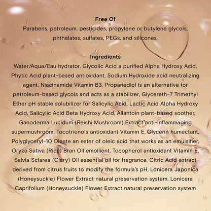 Moon Juice Acid Potion Liquid Face Exfoliator - 25% AHA BHA Exfoliant with Reishi + Niacinamide - Helps Resurface Skin, Unclog Pores, & Stimulate Collagen - Hydrates & Soothes Skin (3.3 Fl oz) Moon JuiceUS supplements