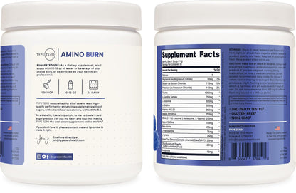 Type Zero Amino Burn - Vegan BCAA + Clean Pre Workout Powder with Arginine AKG, L-Citrulline & Beta Alanine - Amino Acid Clean Energy, Endurance & Hydration Supplement - Blue Raspberry, 30 Servings Type ZeroUS supplements