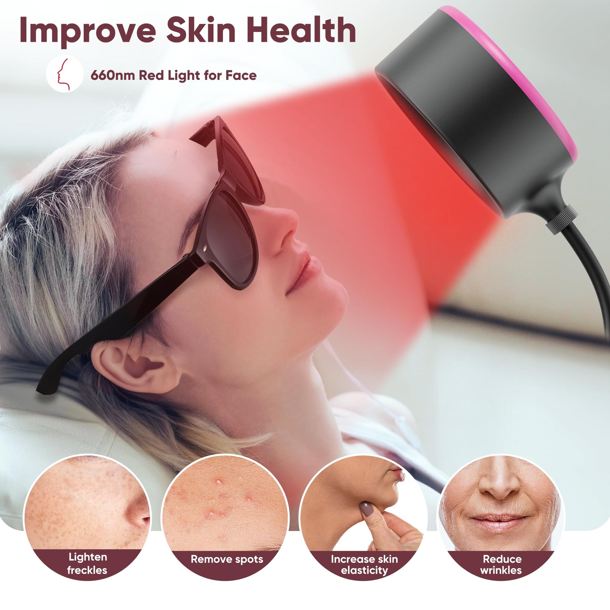 Caromolly Red Light Device Lamp, 660nm Red Light and 850nm Near-Infrared Light Combo CaromollyAu supplements