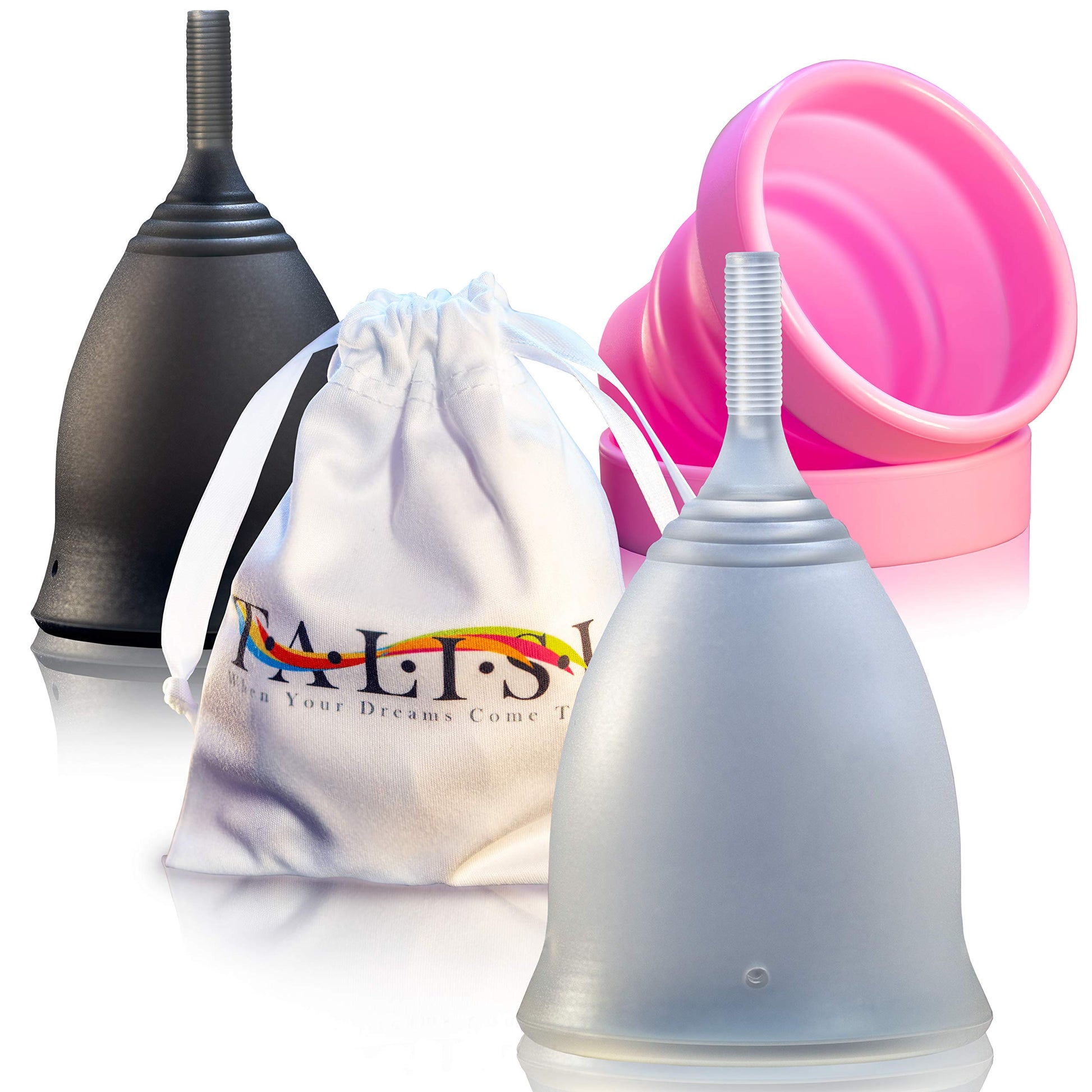Talisi Soft Menstrual Cups Set of 2 - Reusable Period Cup for Women with Collapsible Case Holder Sterilizer TALISI WHEN YOUR DREAMS COME TRUEAu supplements