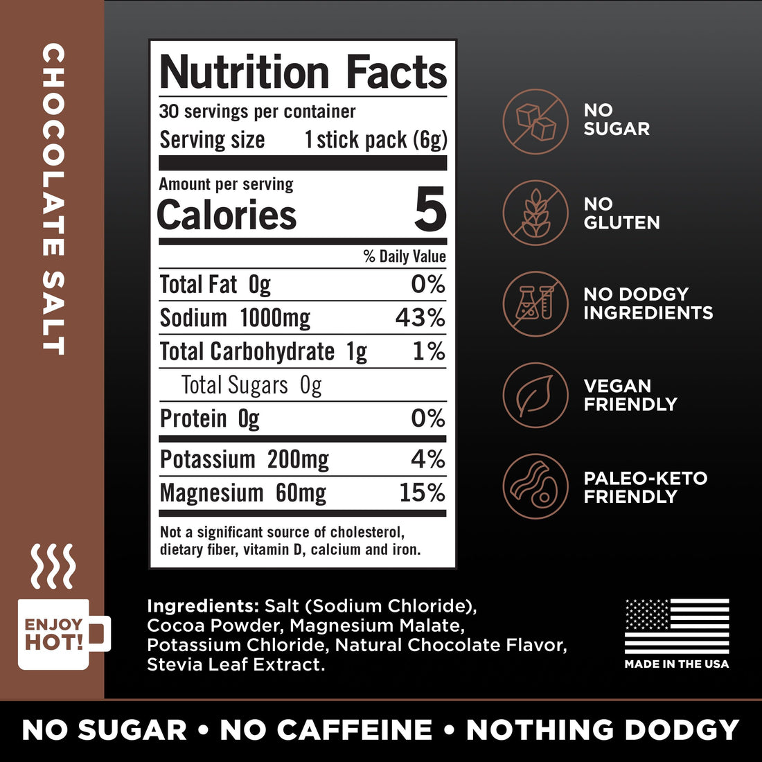 LMNT Zero Sugar Hot Chocolate or Coffee Mixer - Chocolate Salt | Drink Mix | 30-Count Drink LMNTUS supplements