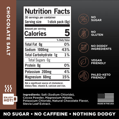 LMNT Zero Sugar Hot Chocolate or Coffee Mixer - Chocolate Salt | Drink Mix | 30-Count Drink LMNTUS supplements