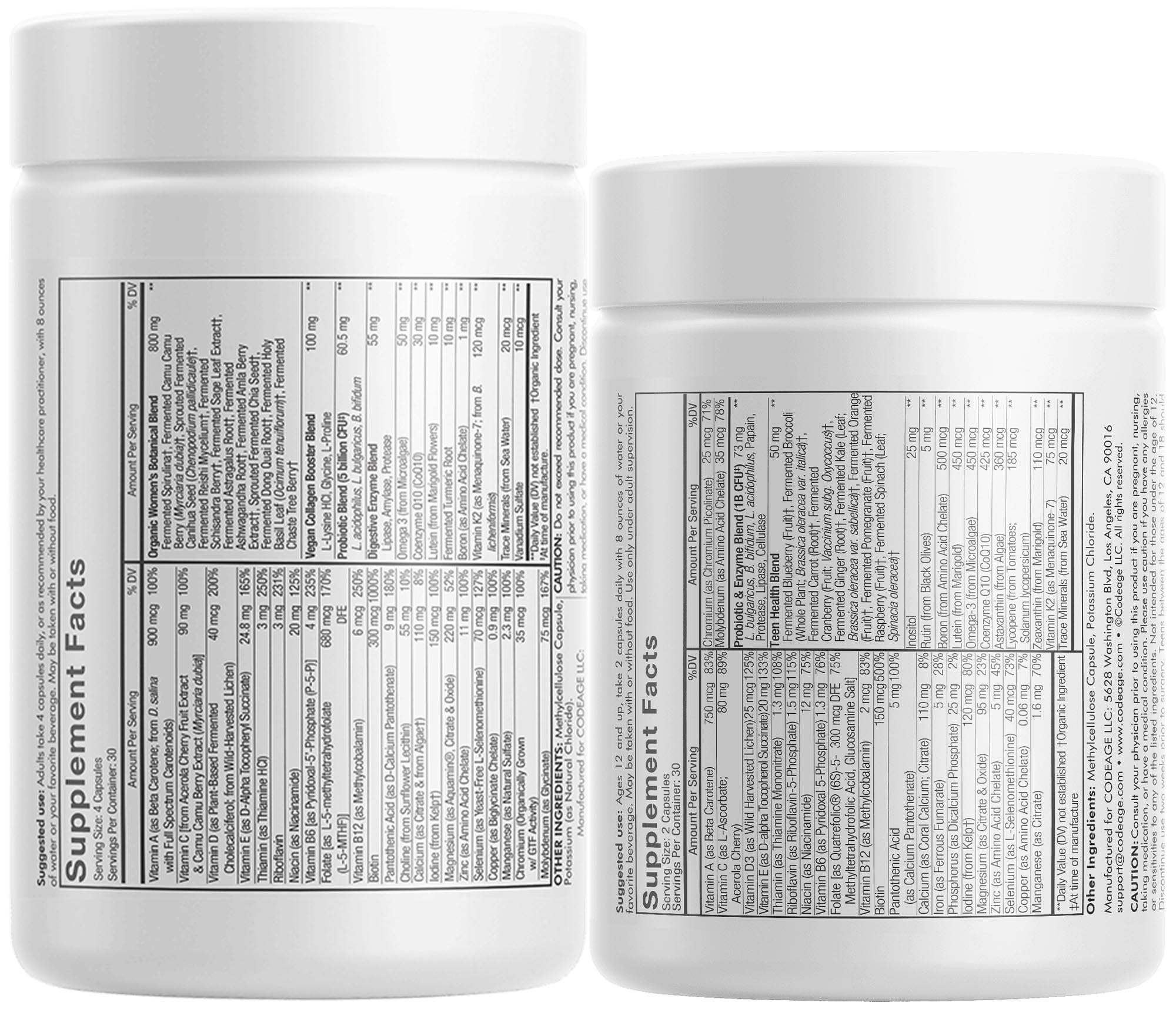 Codeage Immune Support Bundle Multivitamin for Women + Multivitamin for Teens CodeageAu supplements