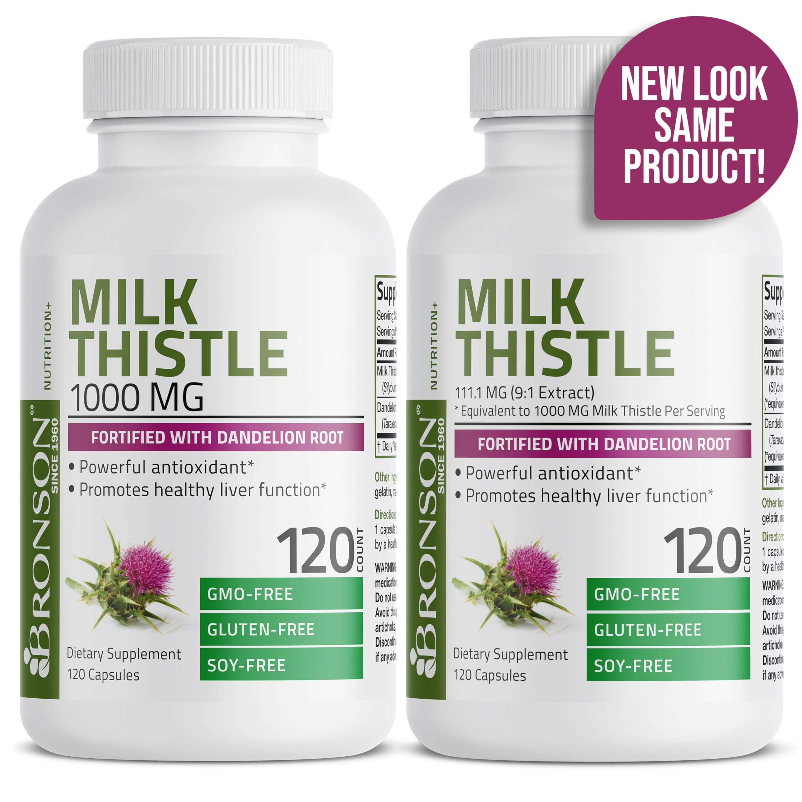 Bronson Milk Thistle Silymarin Marianum & Dandelion Root Liver Health Support BronsonAu supplements