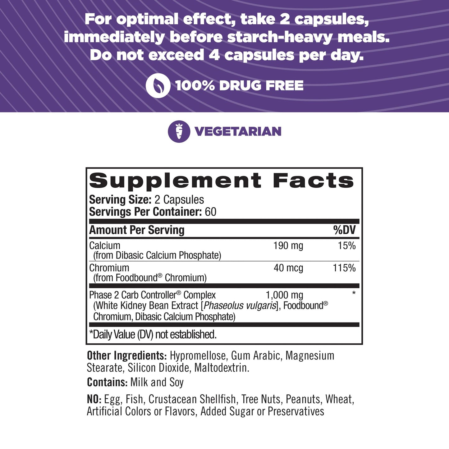 Natrol Carb Intercept Capsules with White Kidney Bean Extract - Controls Carbs, Metabolize NatrolUS supplements