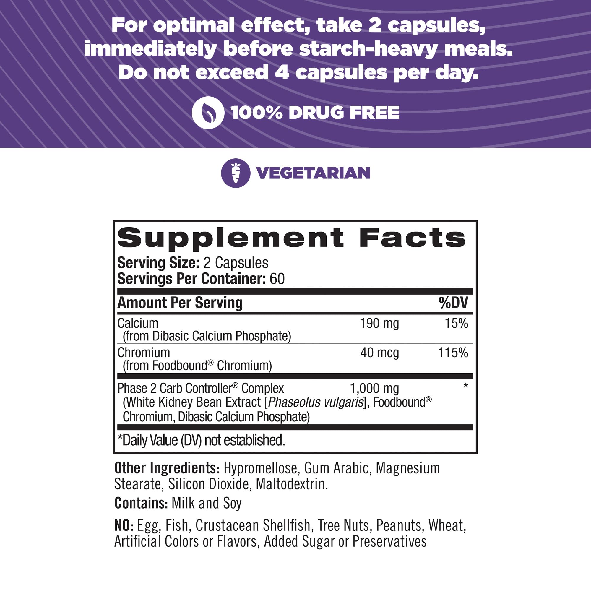 Natrol Carb Intercept Capsules with White Kidney Bean Extract - Controls Carbs, Metabolize NatrolUS supplements