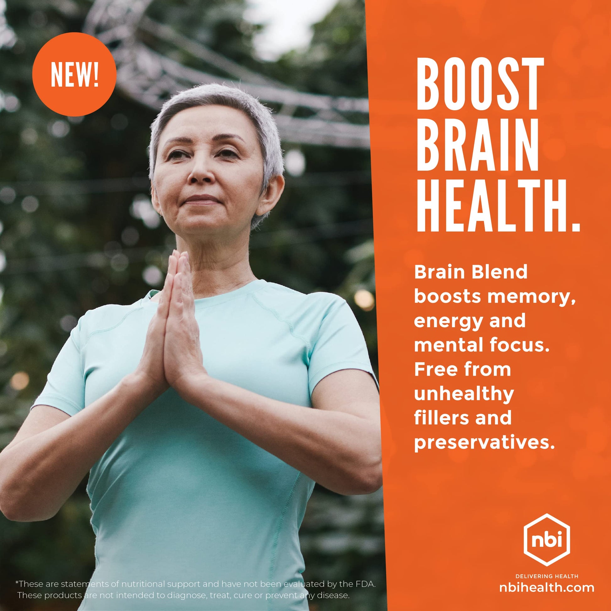NBI Brain Blend for Memory, Focus, Concentration, Cognitive Function for Men & Women | Caffeine-Free with ALCAR, Alpha Lipoic Acid, Huperzine A, Turmeric | Nootropic | 120ct Capsules NBIAu supplements