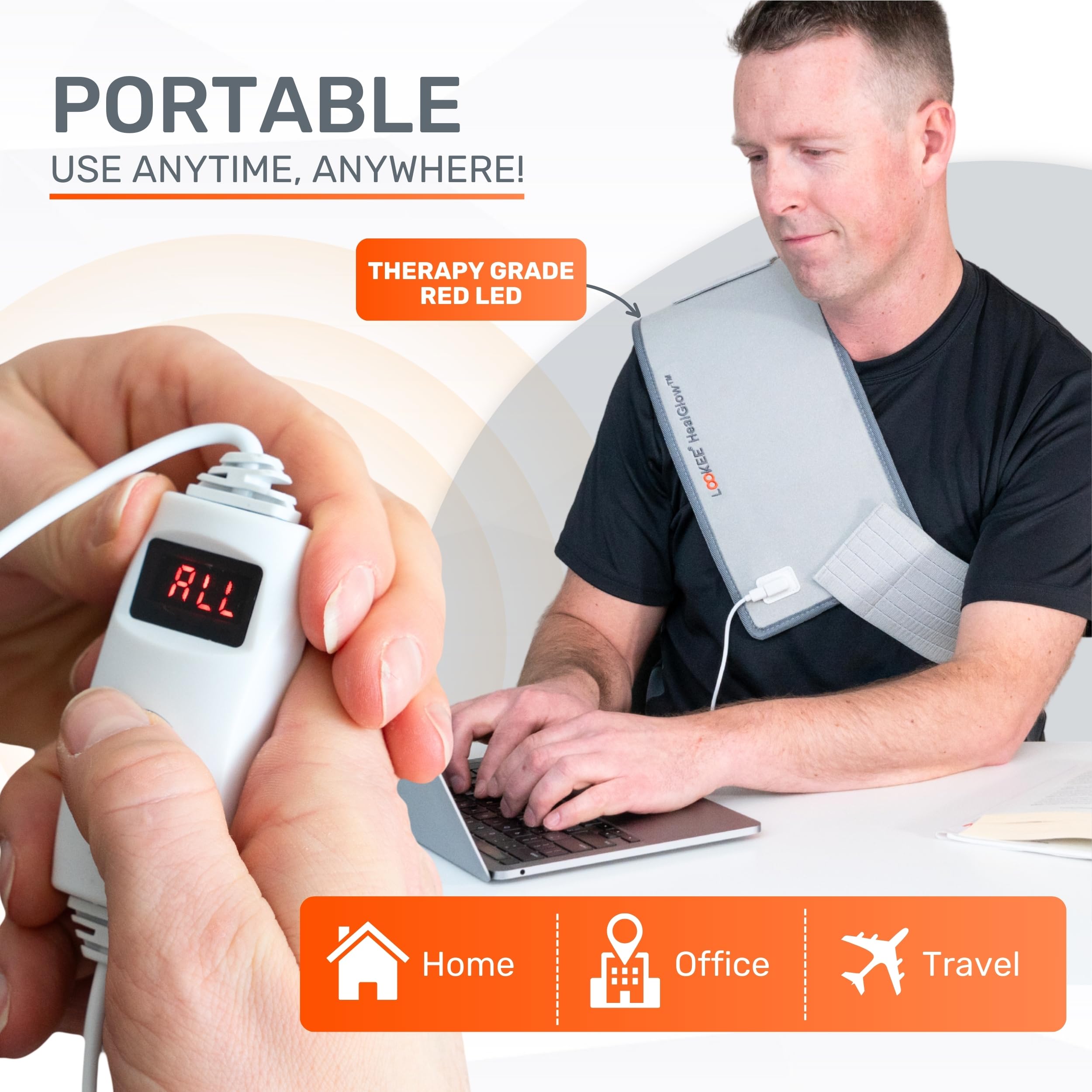 LOOKEE HealGlow Pro Medical Infrared & Red-Light Therapy Belt - LED Technology - 60W Powerful LOOKEEAu supplements