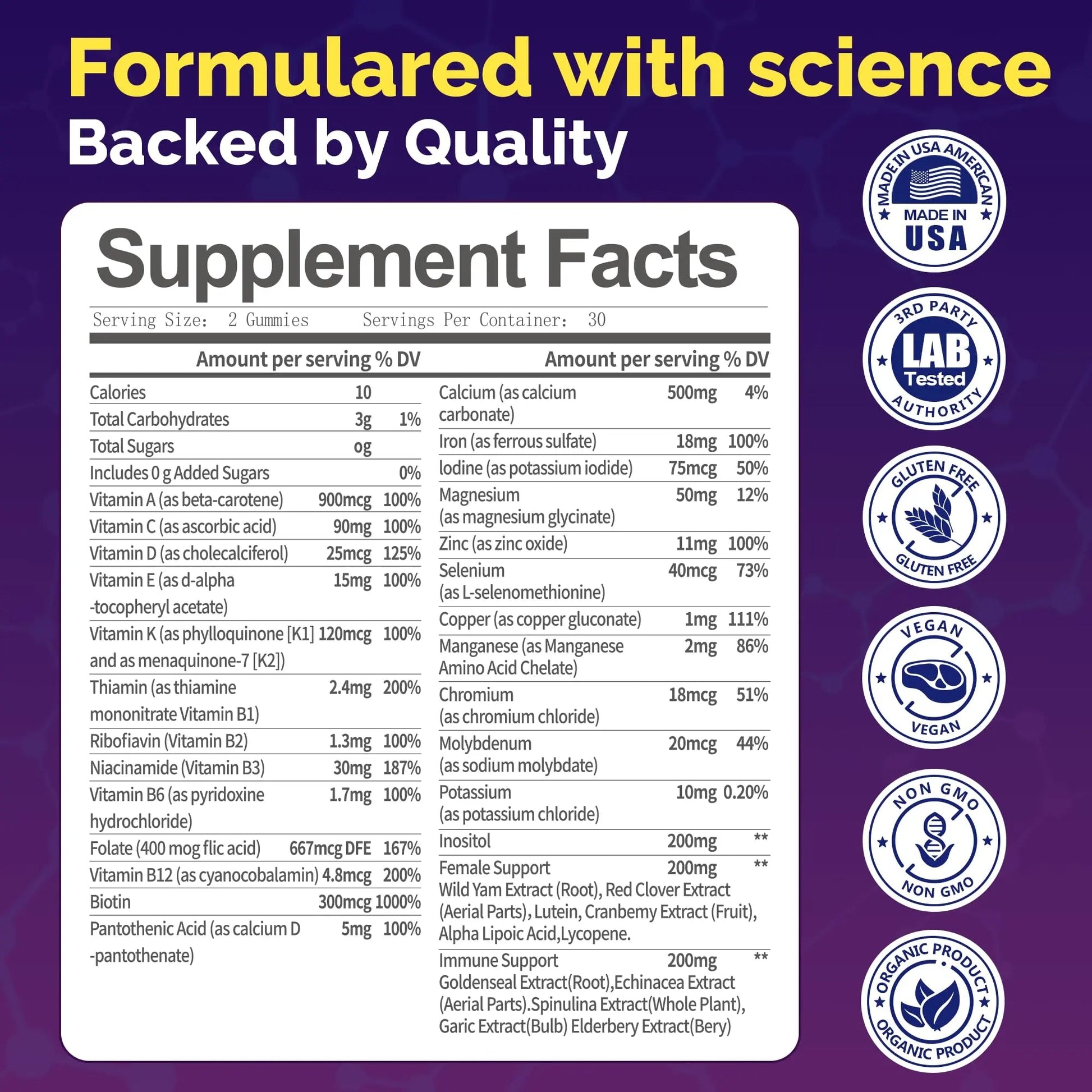 VCCVBB All-in-One Women's Multivitamin Gummies with Complete Vitamin & Mineral Complex, Herbal Blends for Energy, Overall Health VCCVBBAu supplements