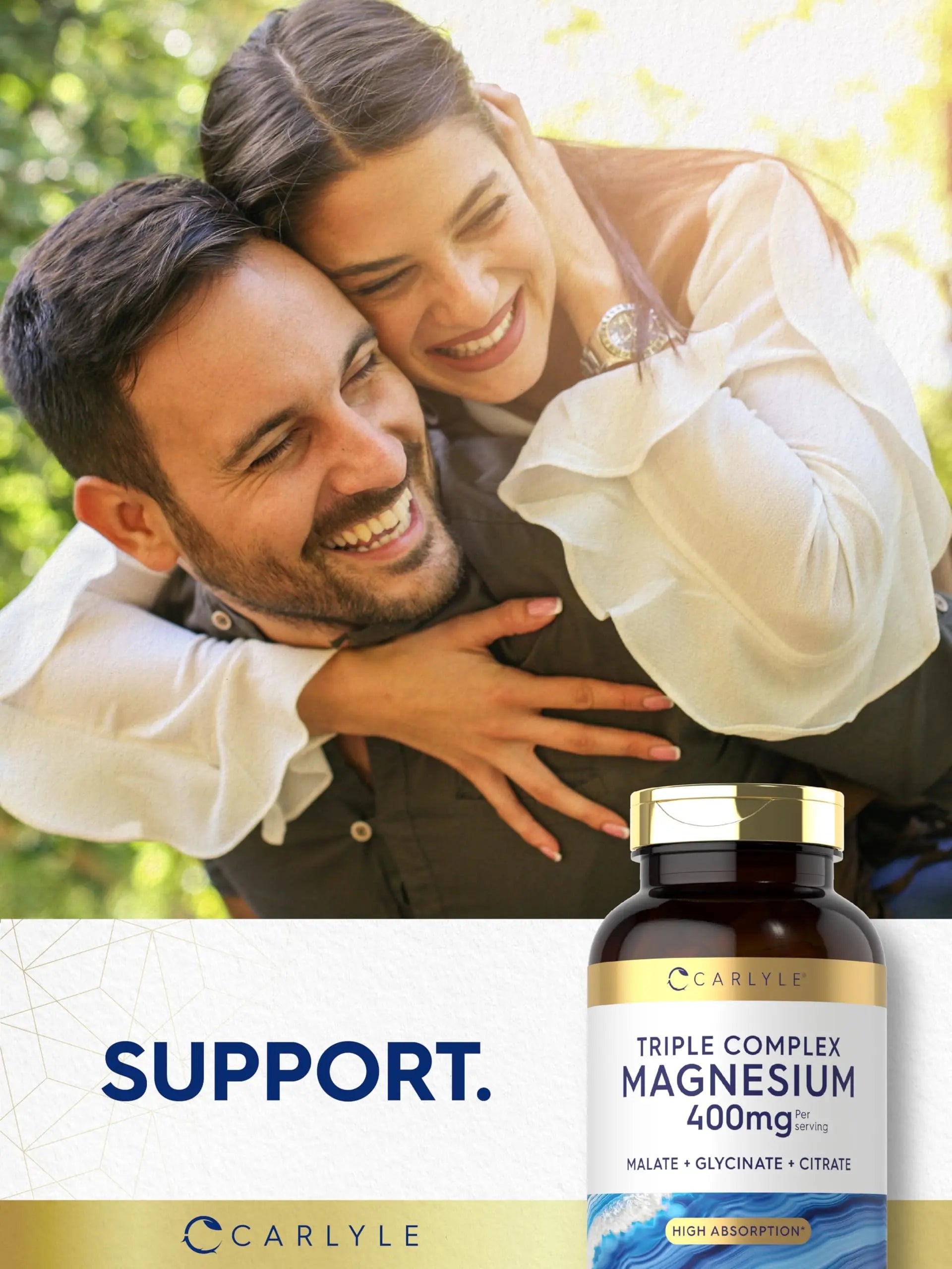 Carlyle Triple Magnesium Complex | 400 mg | 240 Capsules | Magnesium Malate, Glycinate & Citrate | Vegetarian, Non-GMO, and Gluten Free Supplement Carlylenz supplements