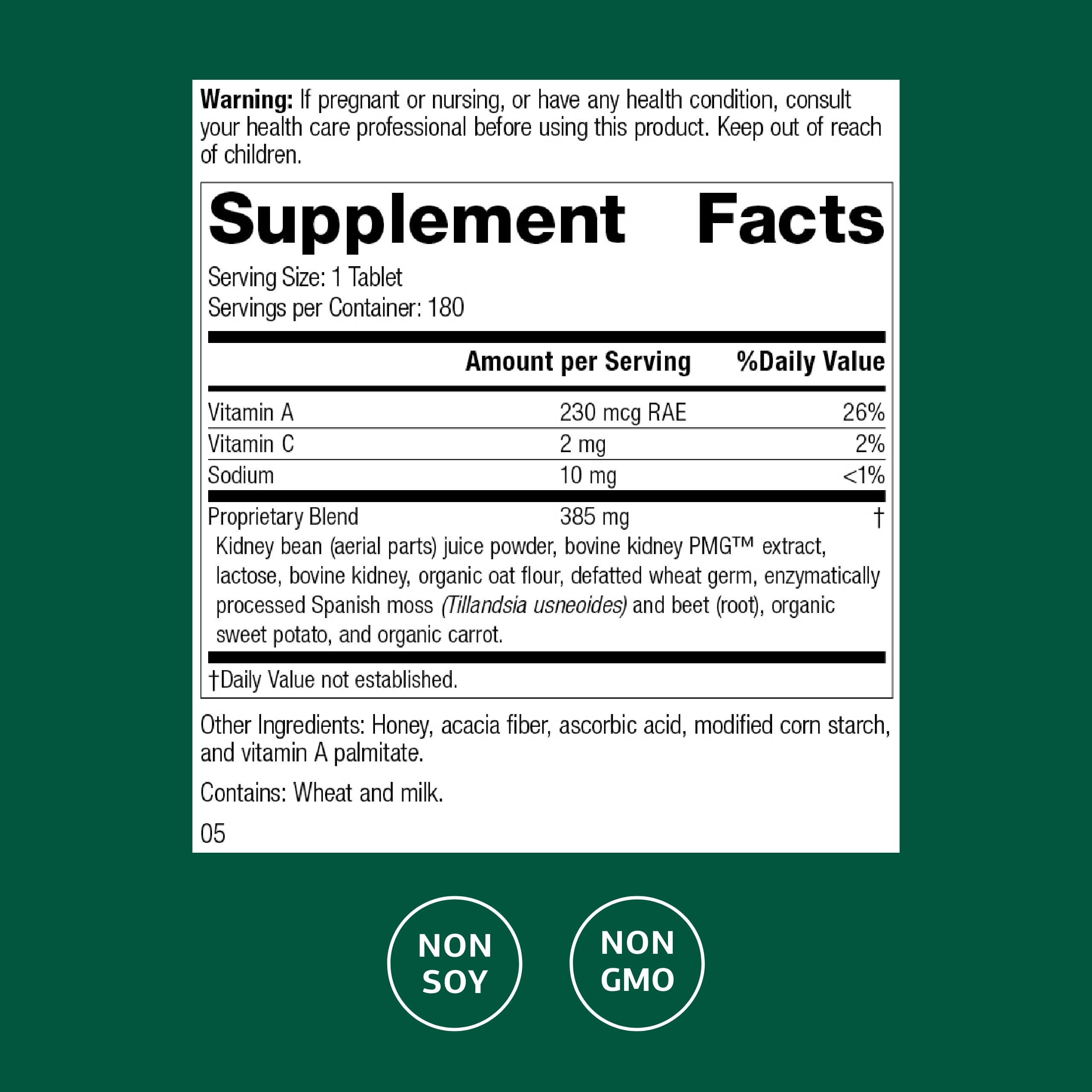 Standard Process Renafood - Supports Healthy Kidney Function & Antioxidant Activity - Contains Vitamins A - Non-Soy - 180 Tablets Standard Process Inc.Au supplements