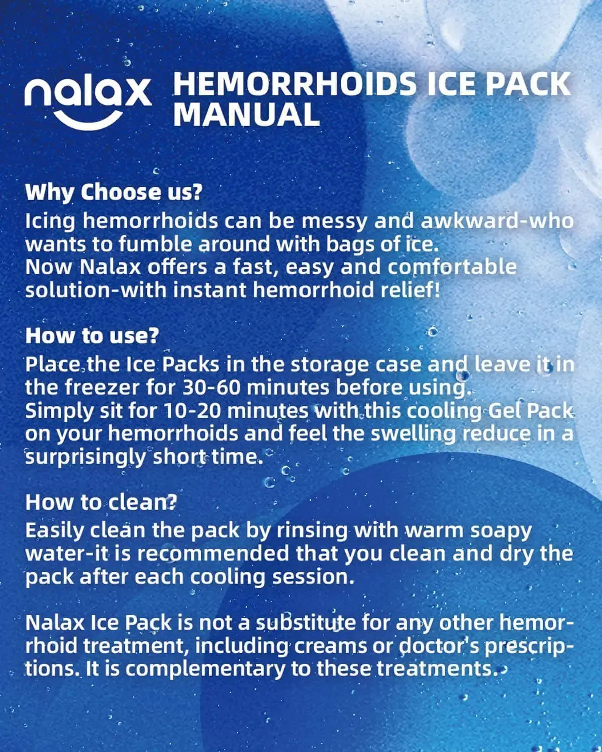 nalax Hemorrhoid Ice Pack 2 Pack – Ultra-Soft Reusable Cooling Gel Pads for Fast Relief, FSA-HSA Eligible Cold Therapy for Hemorrhoid Sufferers & Postpartum Moms, Includes 2 Storage Cases nalaxAu supplements