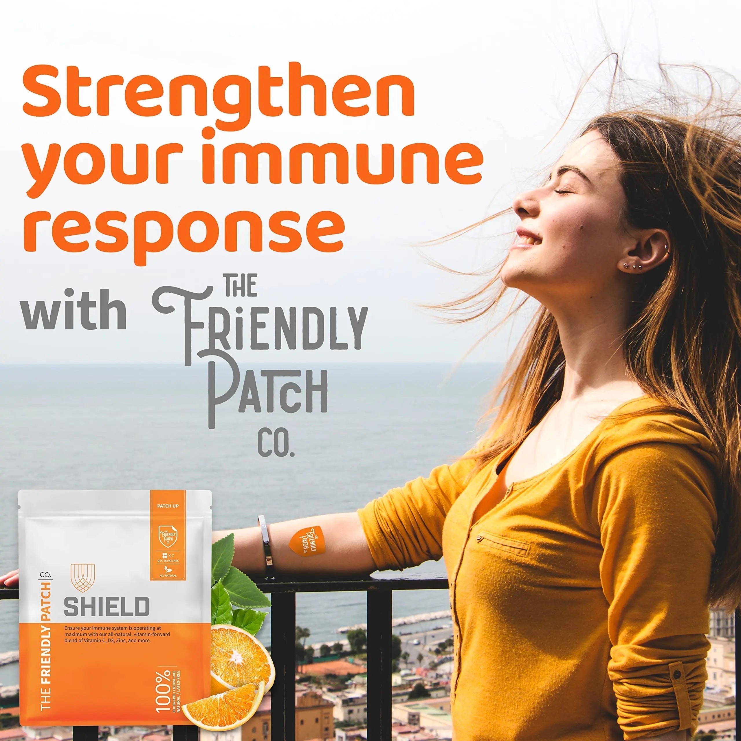 The Friendly Patch Shield Immunity Support Patch | Wearable Immune Boosters for Adults with Vitamin D3, C and Zinc The Friendly Patch CO.Au supplements