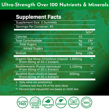 WELLNESS LABSRX Sea Moss Gummies, 3200mg Organic Seamoss, Irish Sea Moss WELLNESS LABSRXUS supplements