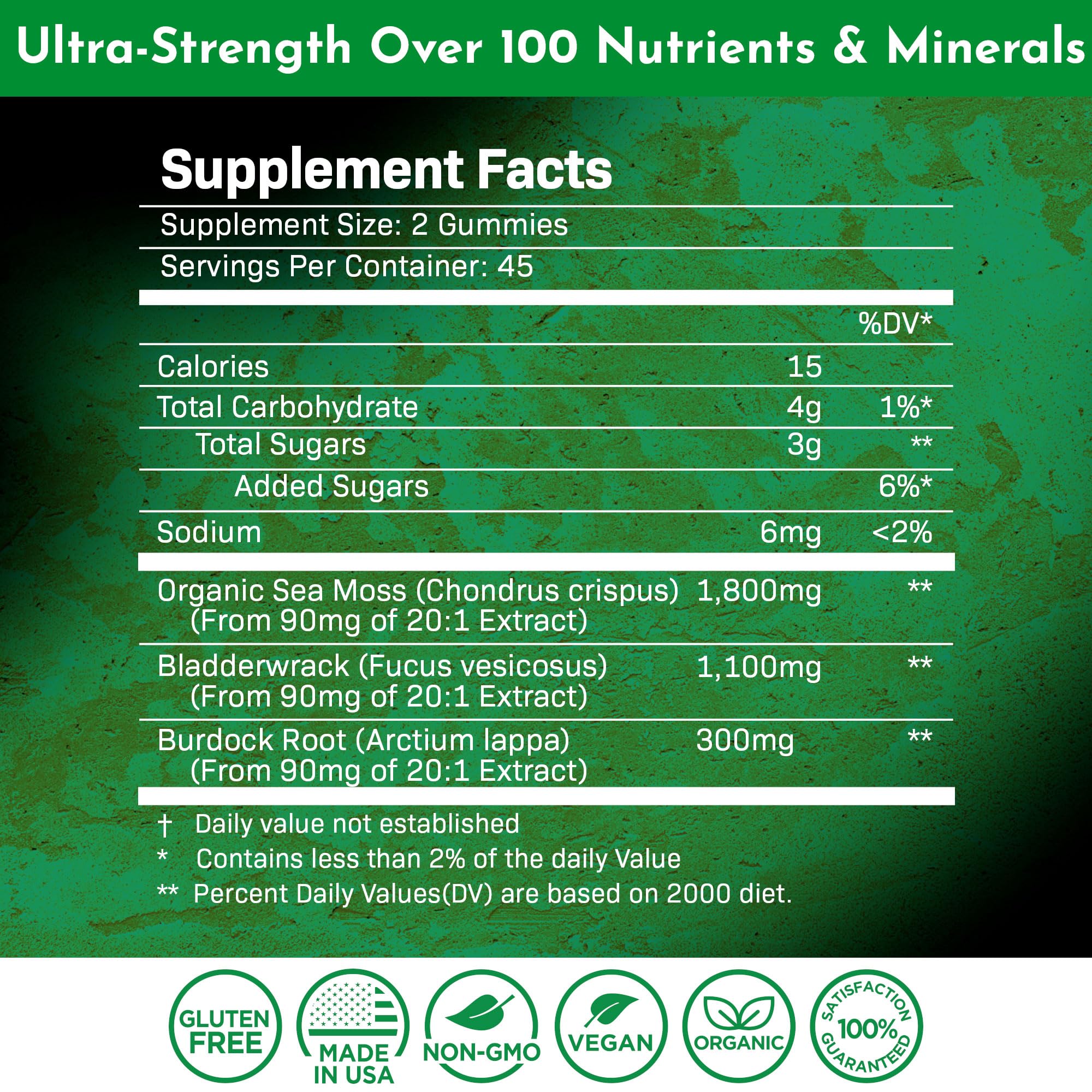 WELLNESS LABSRX Sea Moss Gummies, 3200mg Organic Seamoss, Irish Sea Moss WELLNESS LABSRXUS supplements