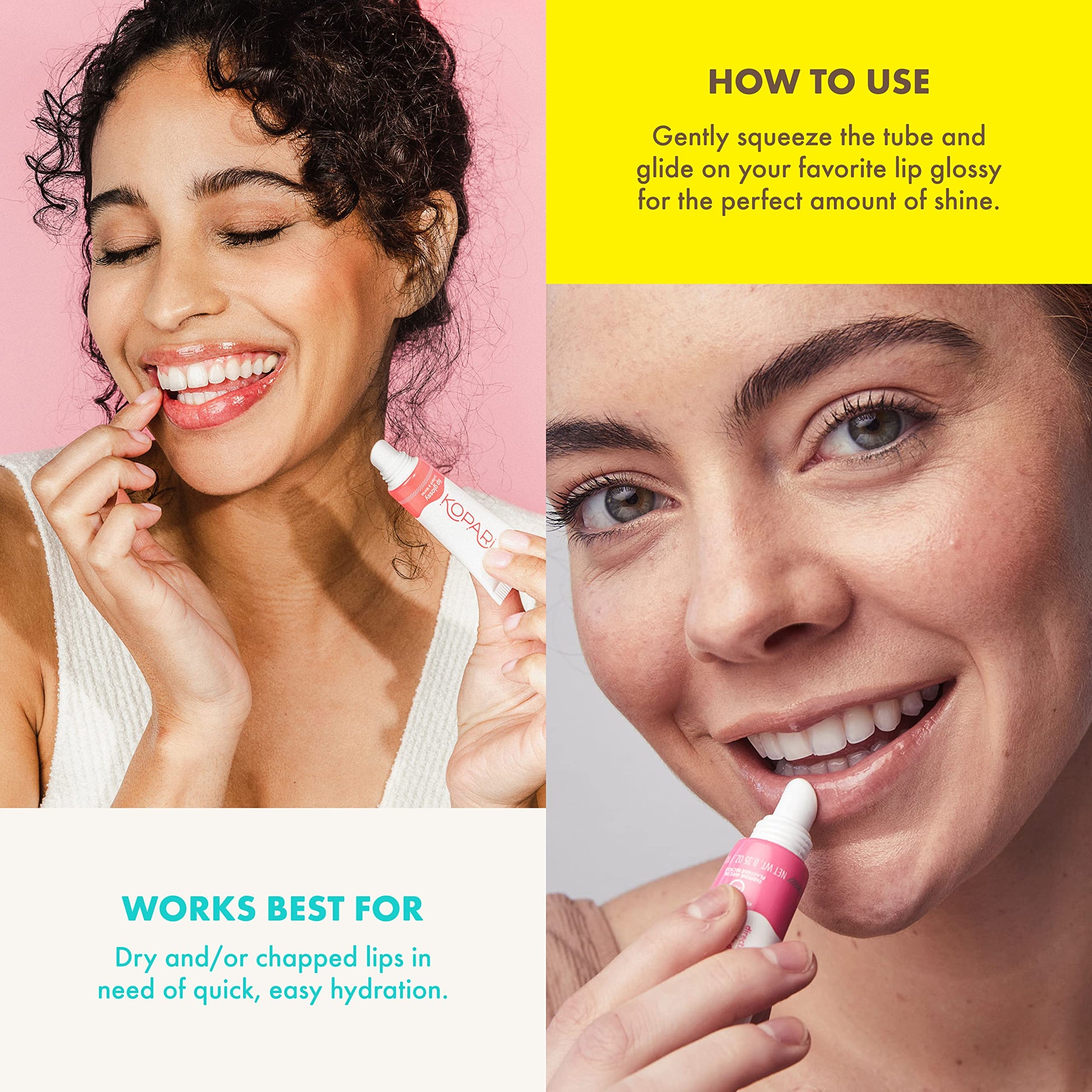 Kopari Coconut Lip Glossy | Nude Tint Birthday Suit | Vegan Hydrating Moisturizing Lip Oil Vitamin E Shea Butter Long Wear High Shine Non Sticky | Clean Plant Based Non Toxic Balm Paraben Free KopariAu supplements