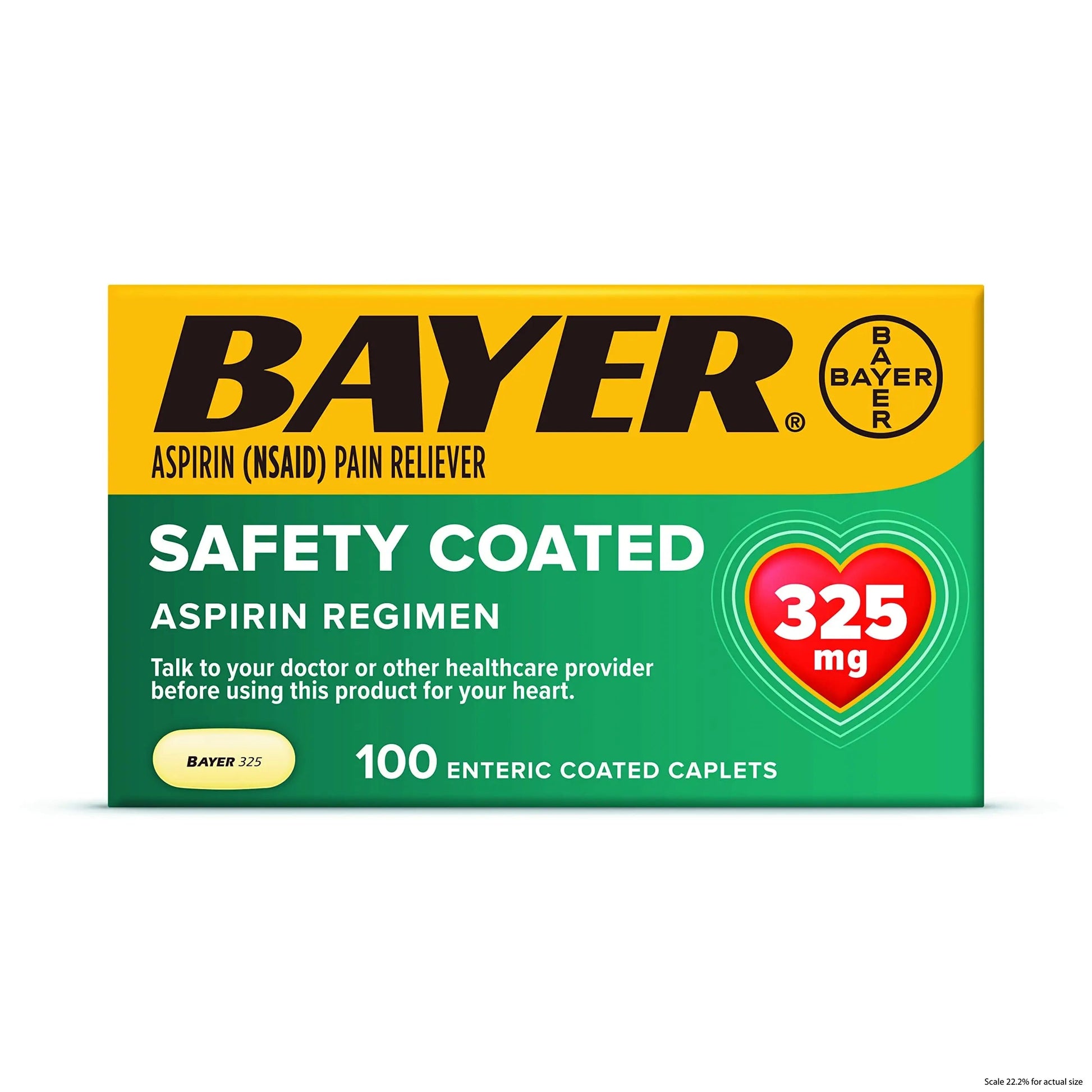 Bayer Aspirin Safety Coated 325 mg Caplets 100 Caplets, Pack of 2 BayerAu supplements