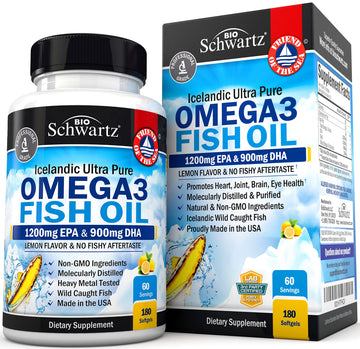 Omega 3 Fish Oil Supplement - 1200mg EPA and 900mg DHA Fatty Acid Per Serving BioSchwartzAu supplements