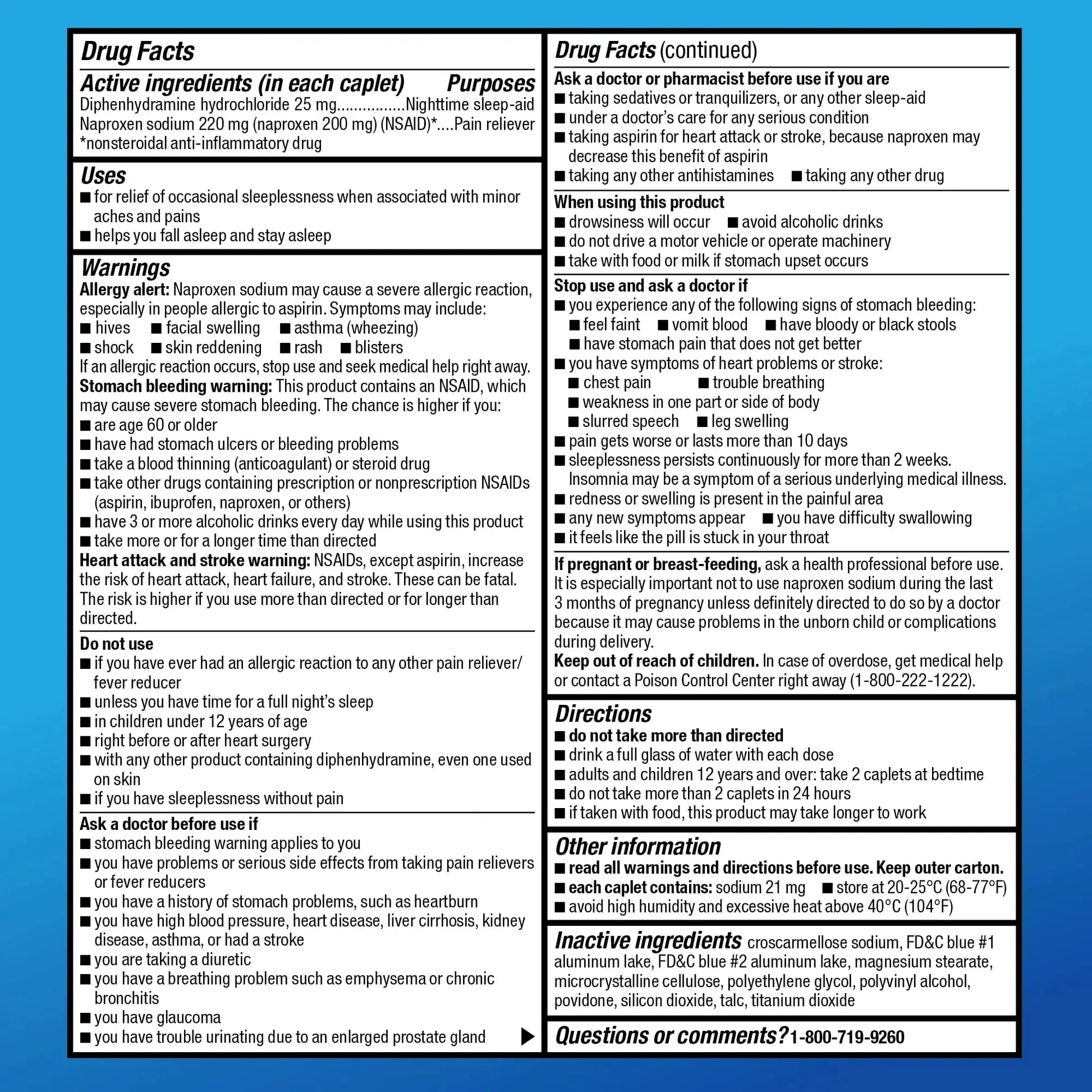 Amazon Basic Care All Night Pain Relief PM, Naproxen Sodium 220 mg/Diphenhydramine Hydrochloride 25 mg Tablets, Pain Reliever/Nighttime Sleep-Aid, 160 Count Amazon Basic CareAu supplements