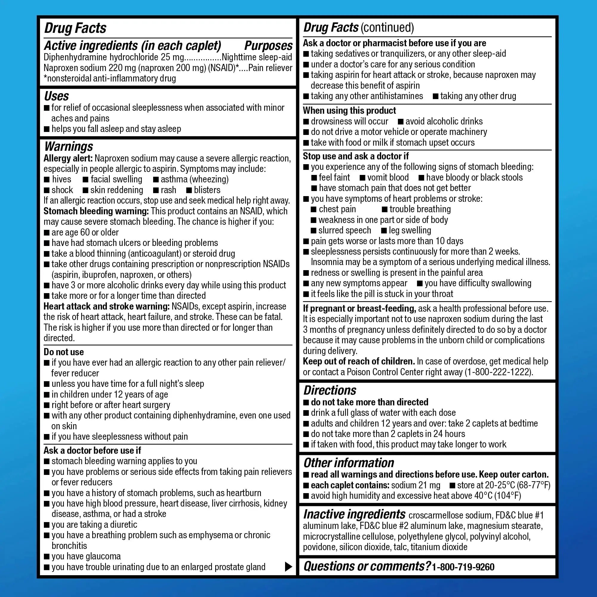 Amazon Basic Care All Night Pain Relief PM, Naproxen Sodium 220 mg/Diphenhydramine Hydrochloride 25 mg Tablets, Pain Reliever/Nighttime Sleep-Aid, 160 Count Amazon Basic CareAu supplements