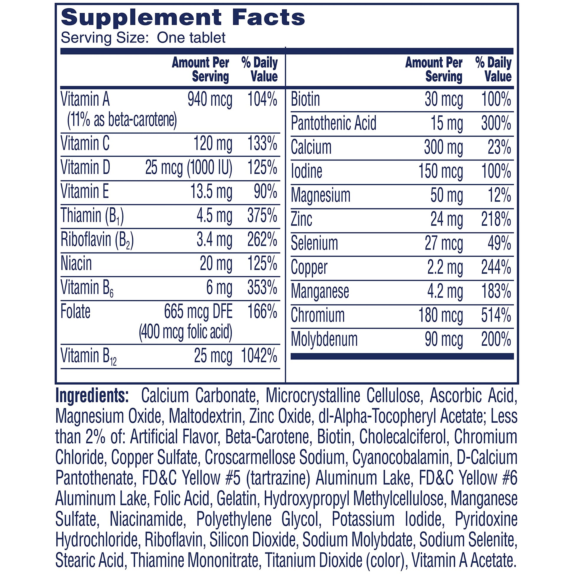 One A Day Women’s 50+ Multivitamins Tablet, Multivitamin for Women with Vitamin A, C, D ONE A DAYAu supplements