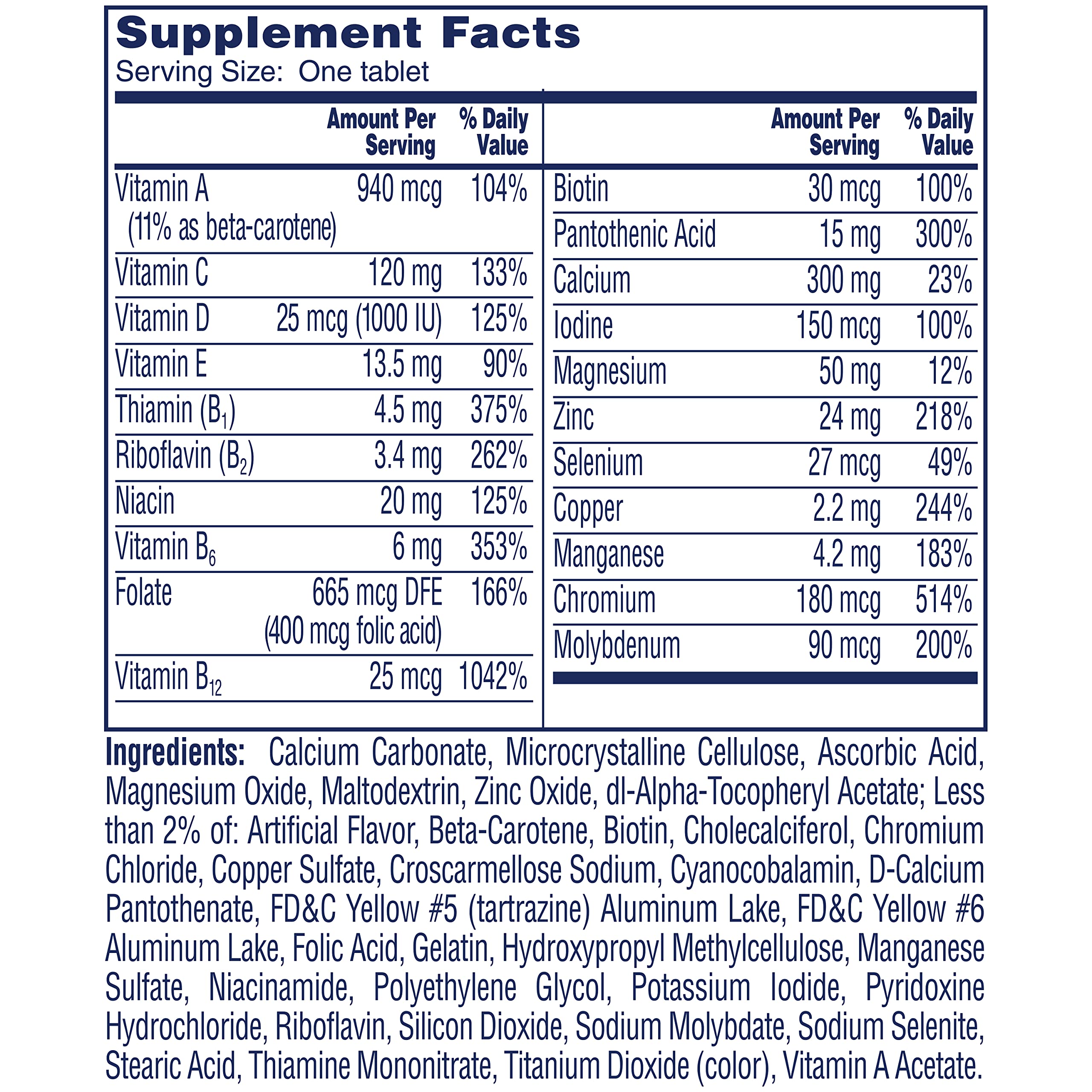 One A Day Women’s 50+ Multivitamins Tablet, Multivitamin for Women with Vitamin A, C, D ONE A DAYAu supplements