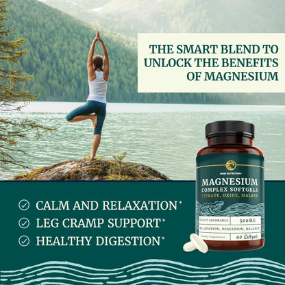 Triple Magnesium Softgels | Citrate, Malate, & Oxide | Highly Absorbable Magnesium Nobi NutritionUS supplements