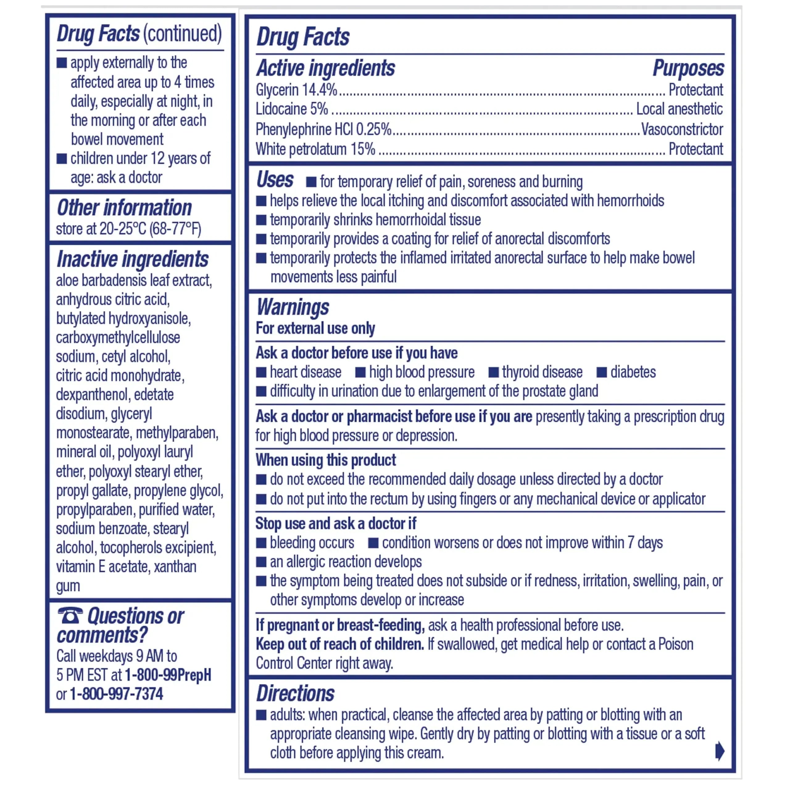 Preparation H Rapid Relief Hemorrhoid Cream with Lidocaine, Numbing Relief for Swelling, Pain, Burning and Itching - 0.75 Oz Tube Preparation HAu supplements