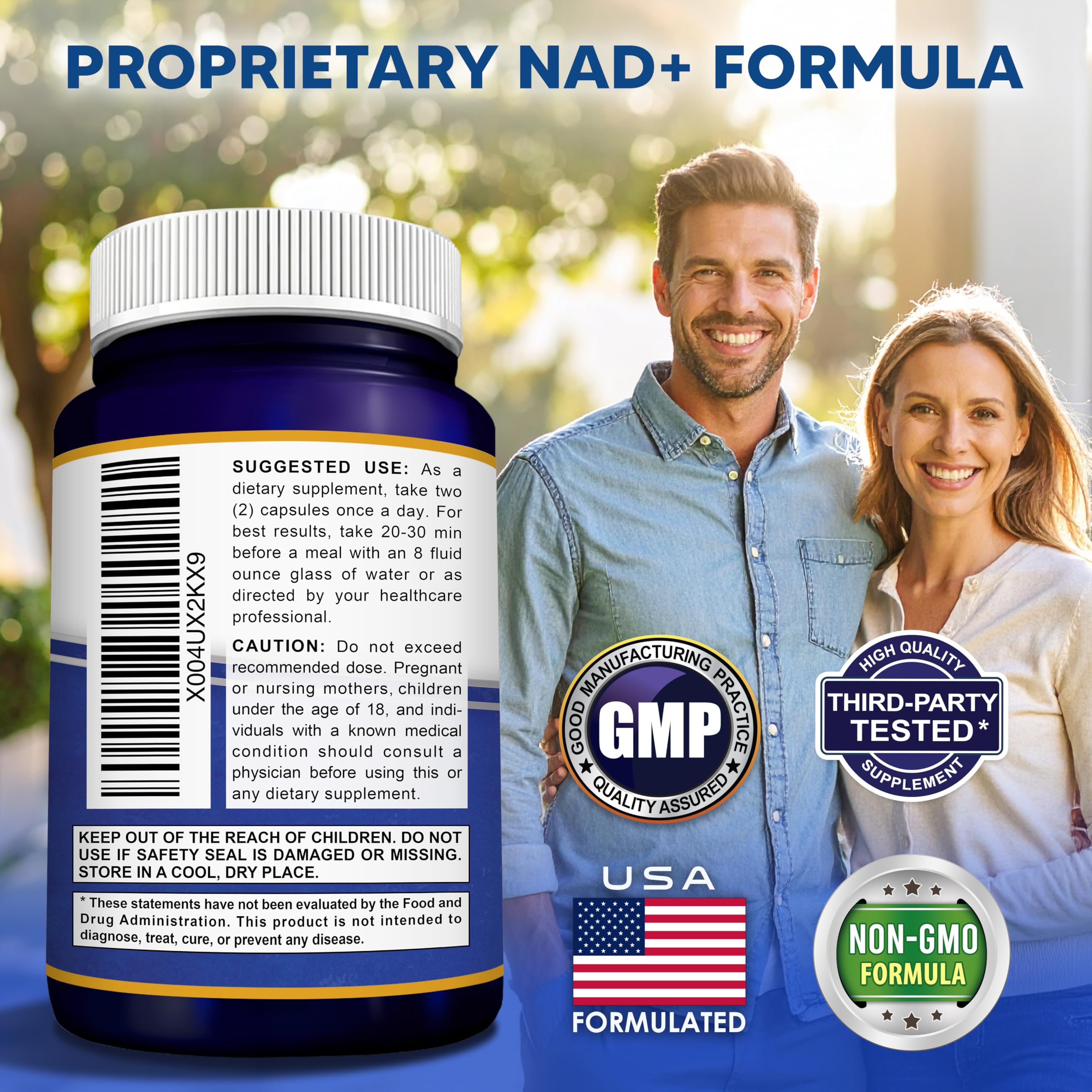 aSquared Nutrition NAD Resveratrol Supplement - NAD+ Nicotinamide Riboside 500mg (Vitamin B3) Plus Trans-Resveratrol & Quercetin - NMN Alternative for Men & Women - 60 Capsules aSquared NutritionAu supplements