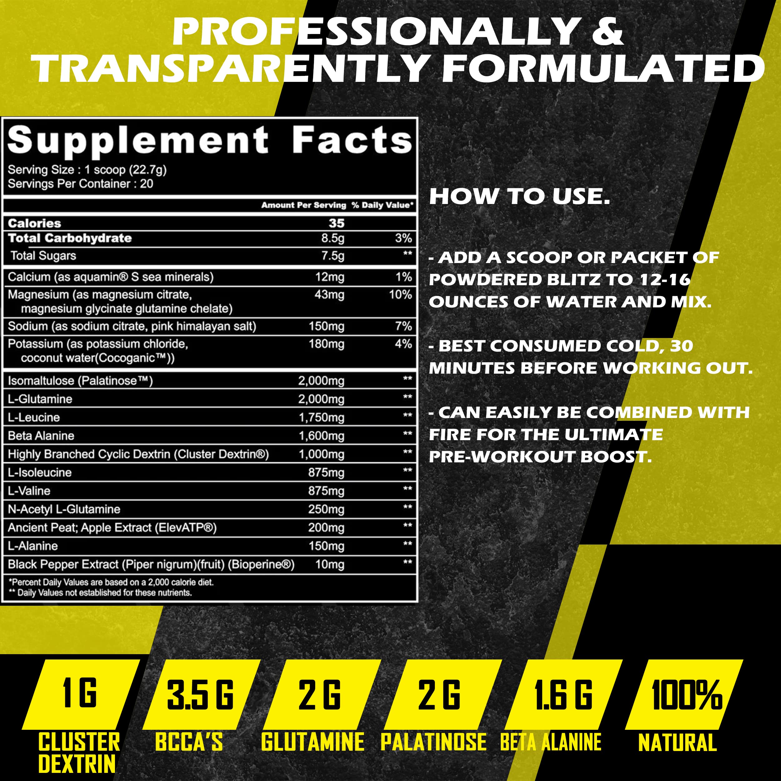 ARMA Blitz Non Stimulant Pre/Intra Powder – Natural Berry Pre-Workout Drink Mix ARMAAu supplements