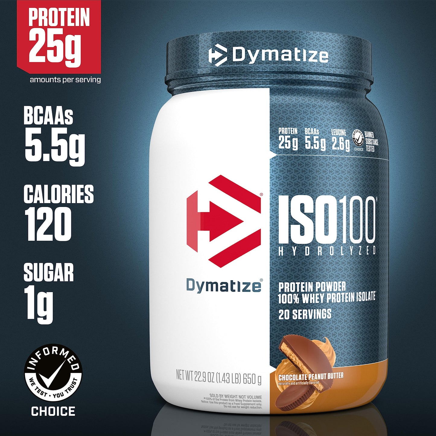 Dymatize ISO100 Whey Protein Powder with 25g of Hydrolyzed 100% Whey Isolate DymatizeUS supplements