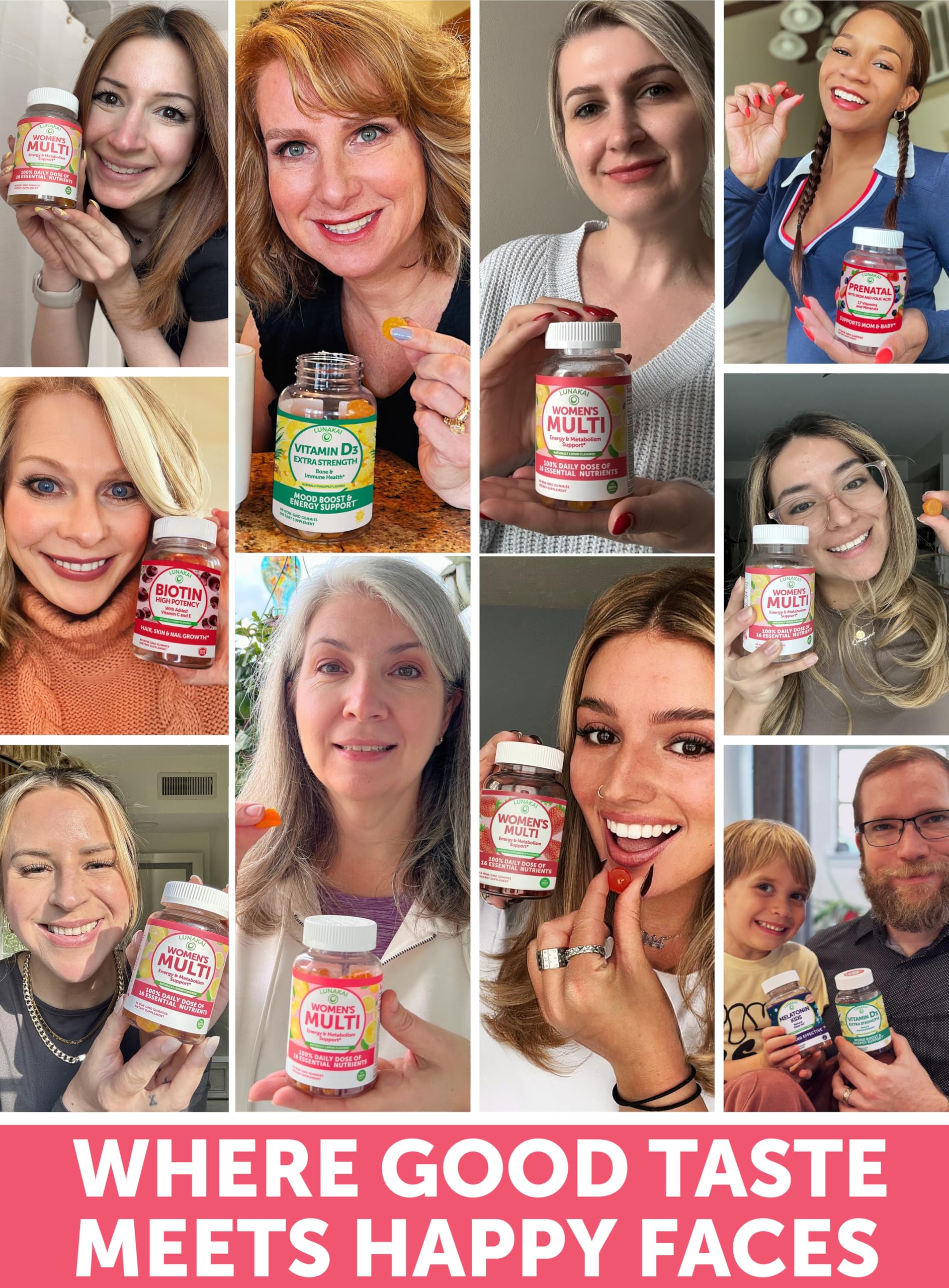 Lunakai USA Made Womens Multivitamin Gummies – Delicious Daily 16 Multi Vitamins for Women – Wellness, Energy & Essential Health Support, 60ct LunakaiAu supplements