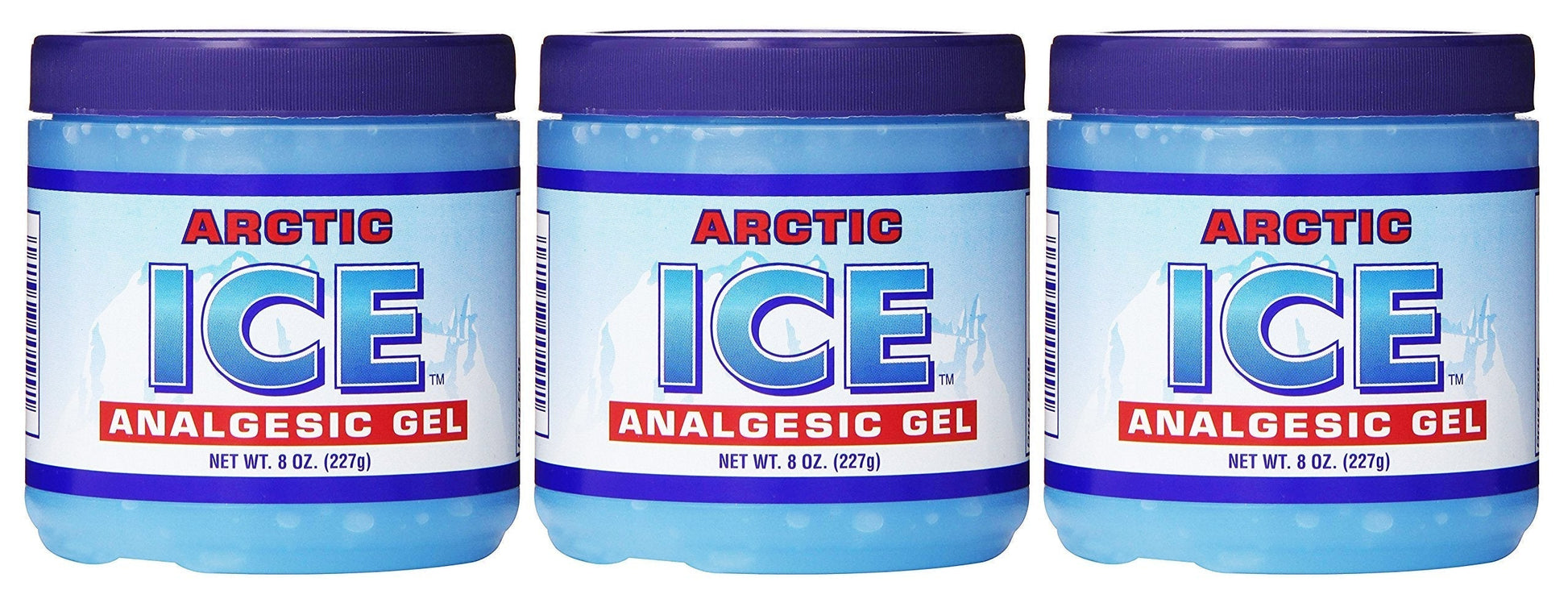 ARCTIC ICE Set of 3 Pain Relief Analgesic Gels! 8oz Each! Temporarily Relieves Muscle Aches, Backaches, Strains, Sprains, Arthritis, Bruises, Sports Injuries! Made in USA! (3) ARCTIC ICEAu supplements