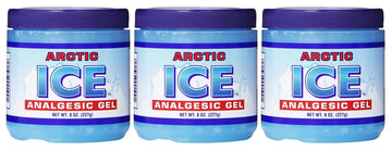ARCTIC ICE Set of 3 Pain Relief Analgesic Gels! 8oz Each! Temporarily Relieves Muscle Aches, Backaches, Strains, Sprains, Arthritis, Bruises, Sports Injuries! Made in USA! (3) ARCTIC ICEAu supplements